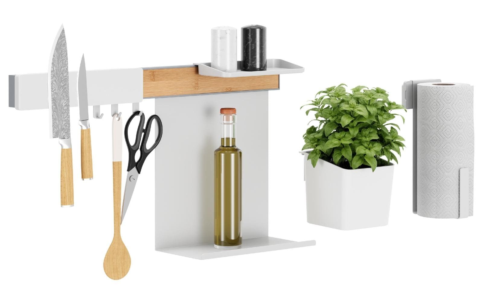 tesa Ablageelement »L Bambus/Weiss«