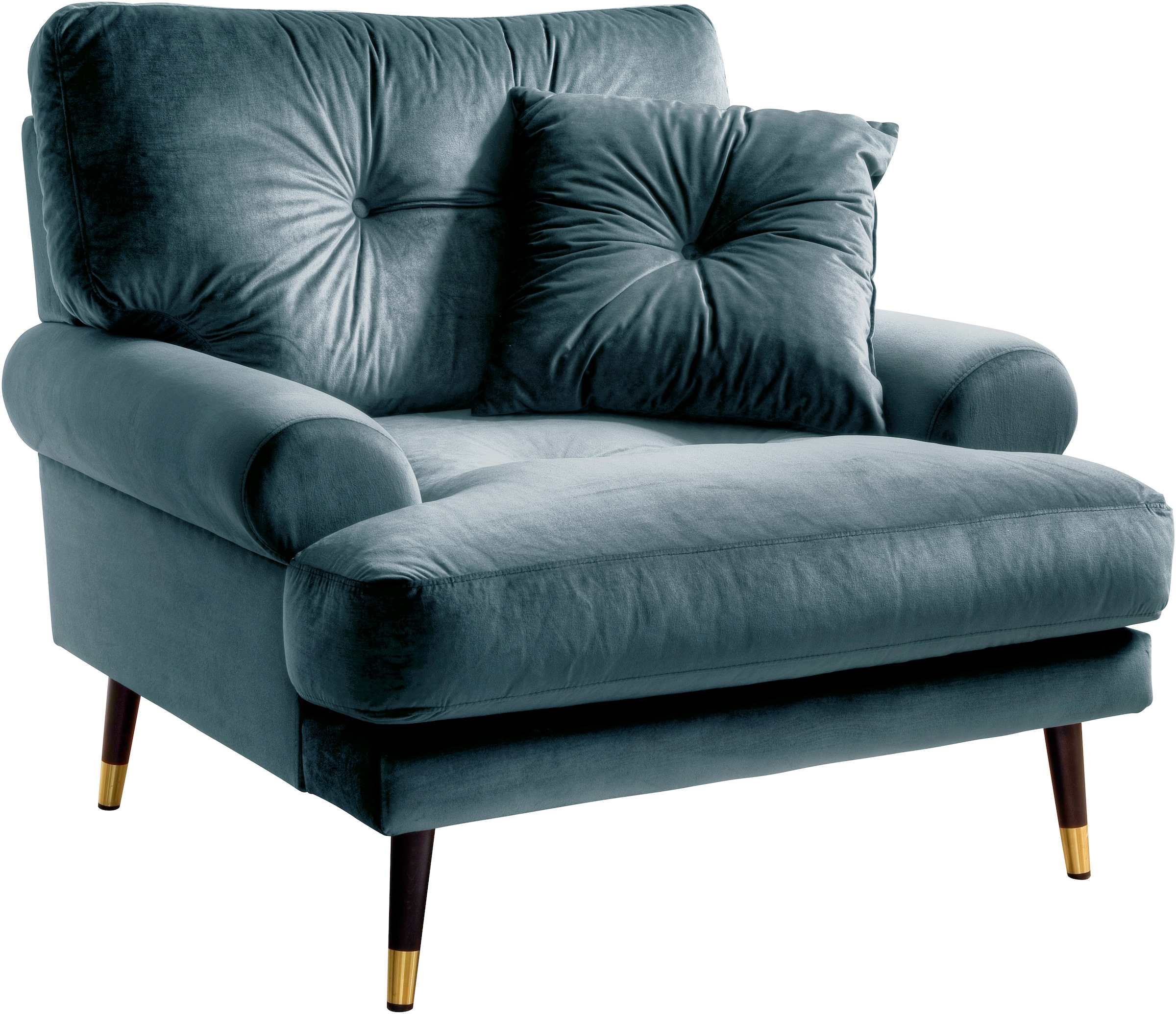 Trends by HG Fauteuil lounge »TOKIO« in Microfaser mit hochwertigem Holz/Metallfuss