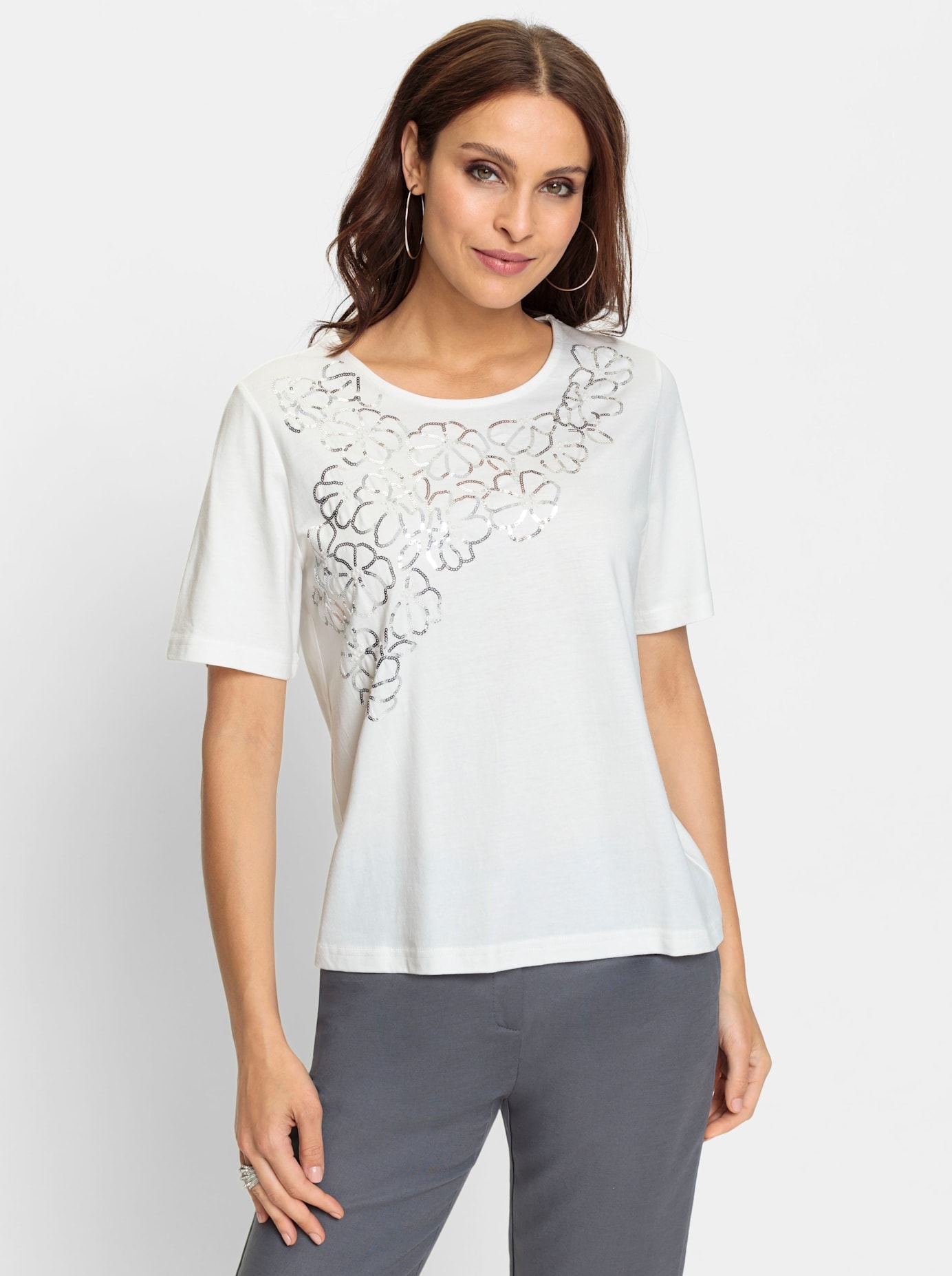 Lady Shirt à col rond »Kurzarm-Shirt« 1 cuis