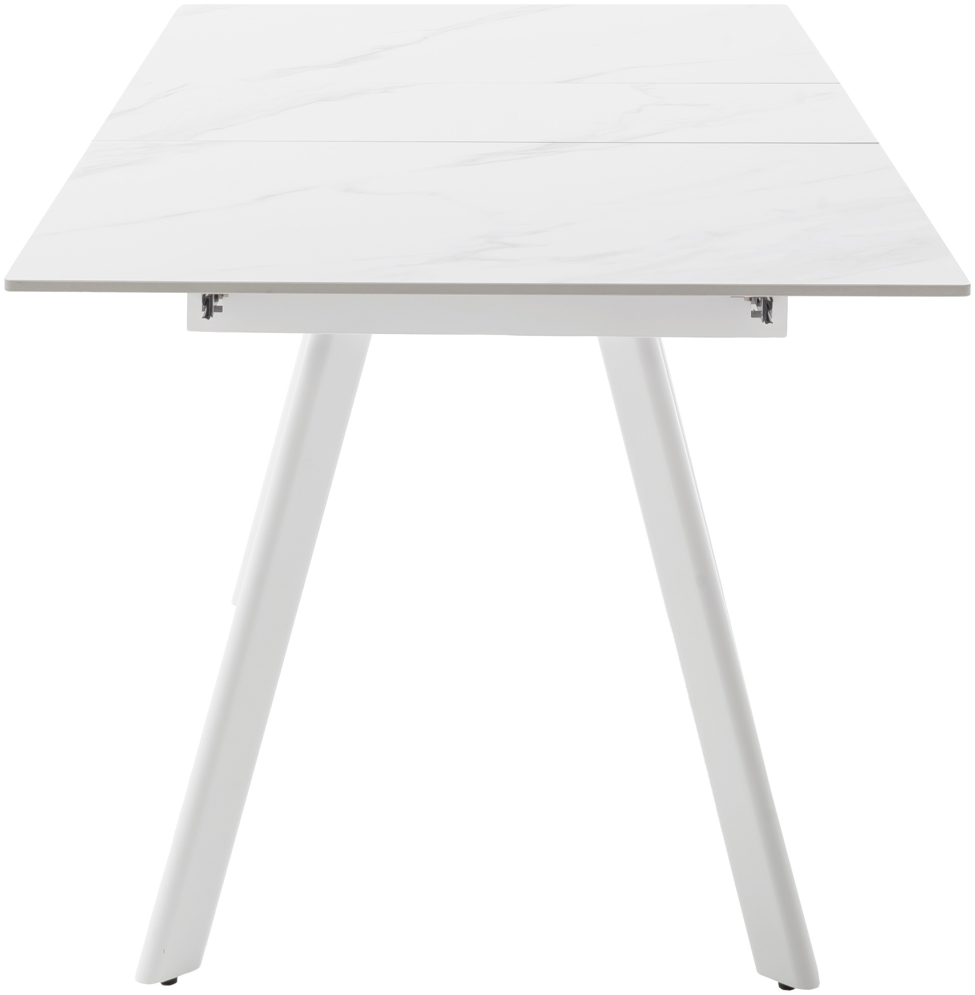 MCA furniture Esstisch »PARENZO Auzugtisch 140-180 cm weiss marmoriert - bis 8 Personen«, (1 St.), Keramik, Metall weiss, Synchronauszug, ausziehbar, 6-8 Personen