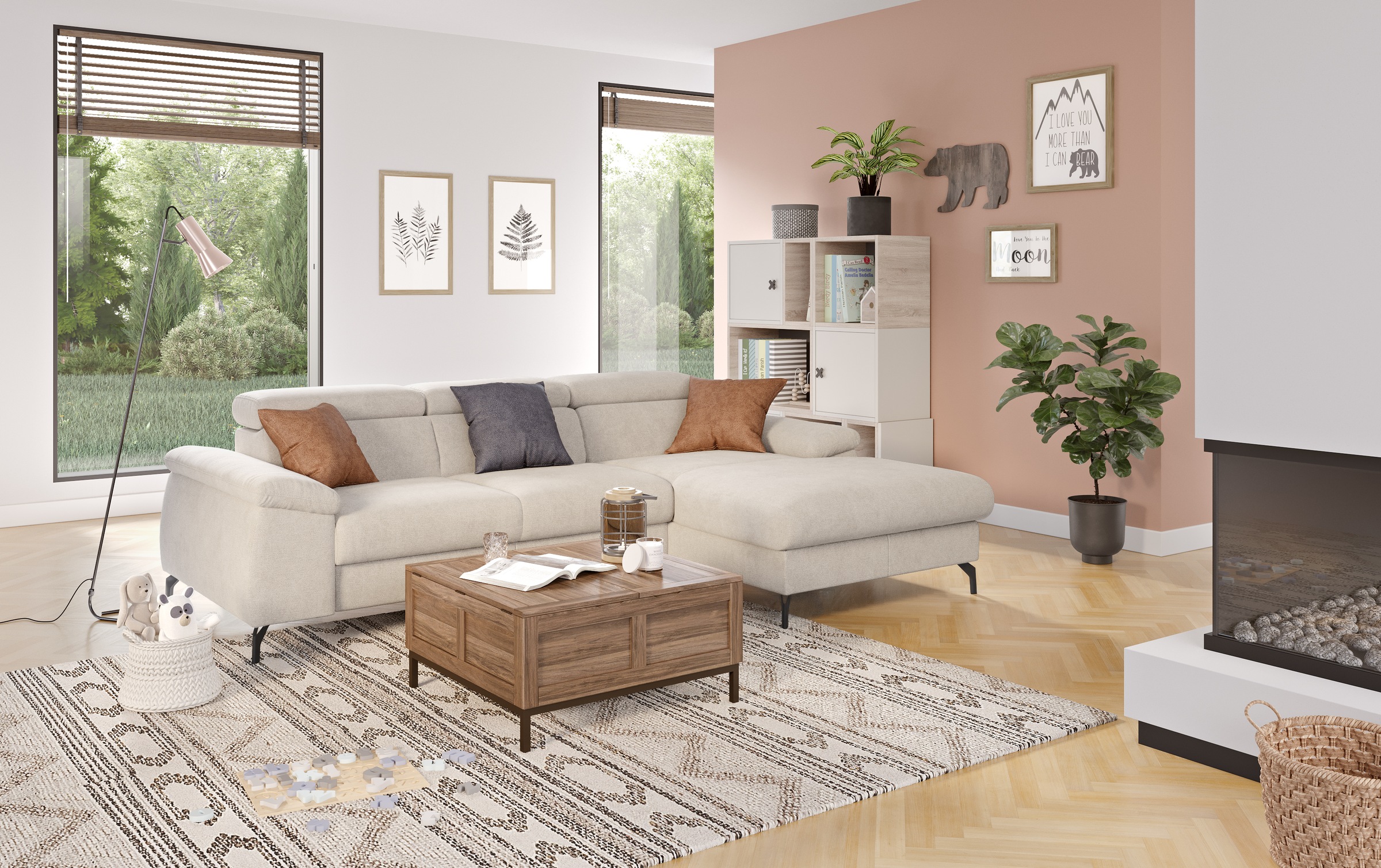 COTTA Ecksofa »Kitty L-Form«, inkl. Kopfteilverstellung, optional mit Bettfunktion u. Bettkasten