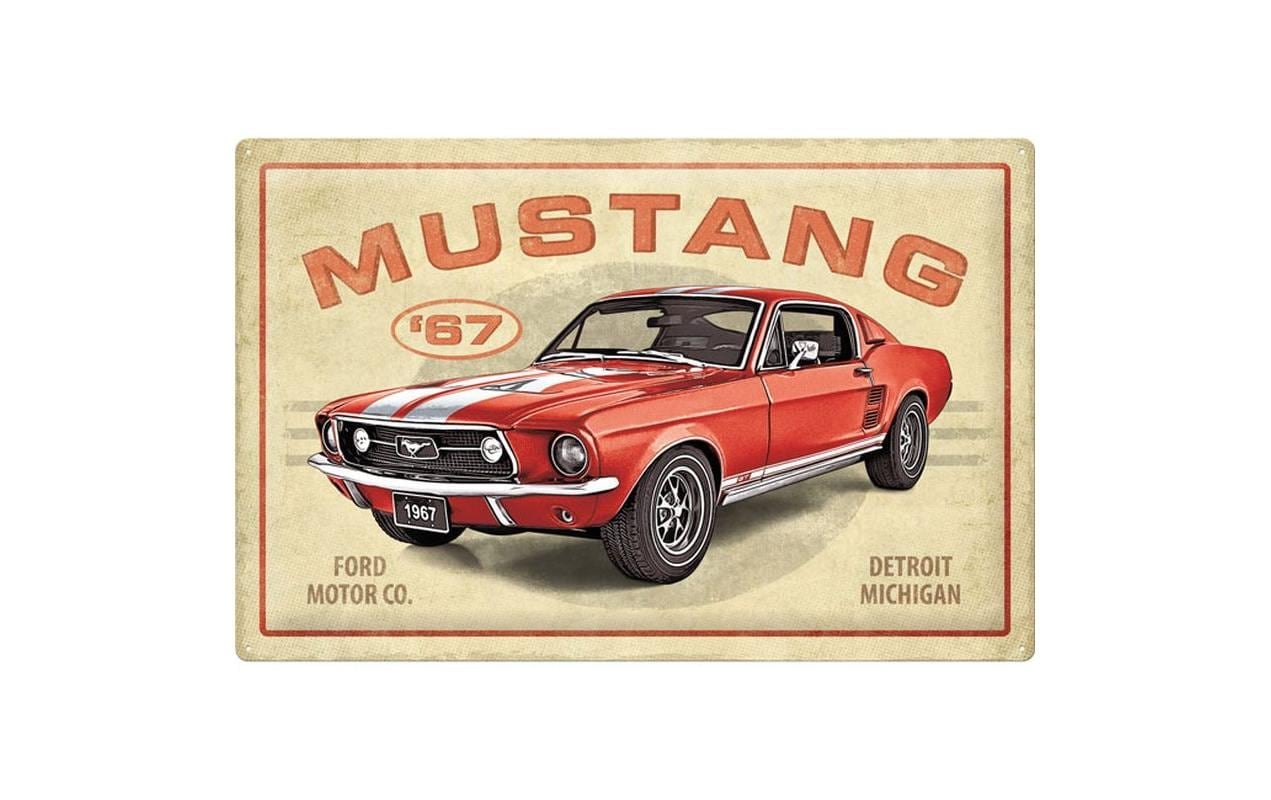 Wandbild »Nostalgic Art Ford Mustang GT 1967 40 x 60 cm«, Schriftzug