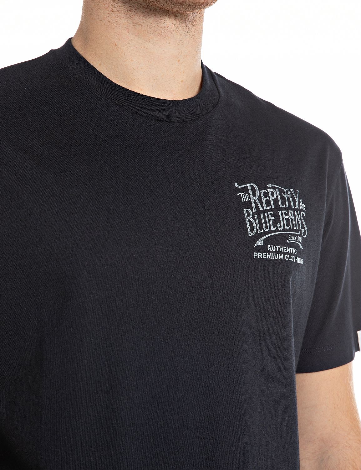 Replay T-Shirt, mit Marken-Print auf der Brust