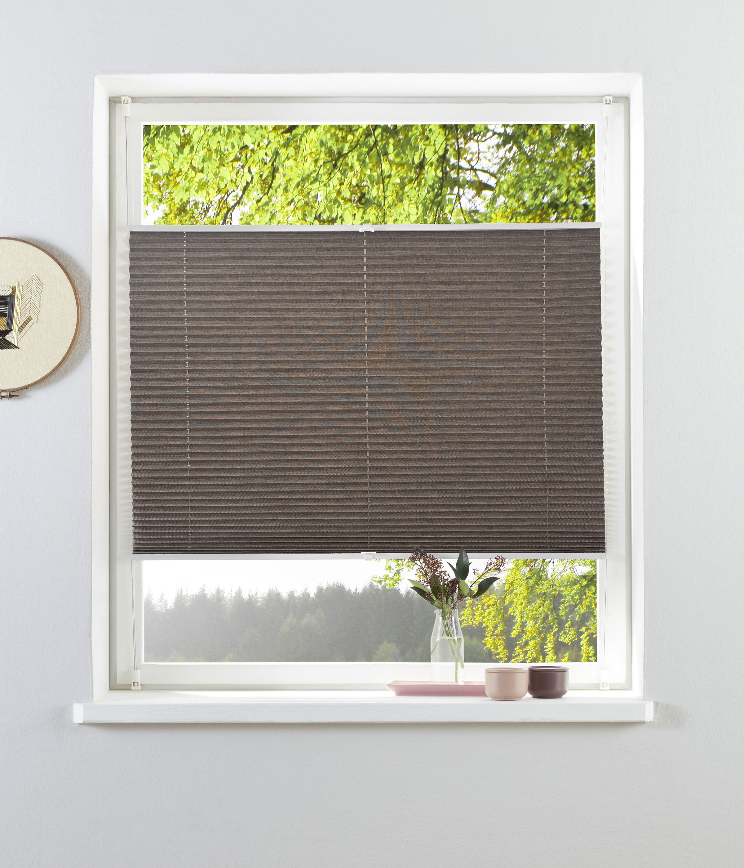 Image of GOODproduct Plissee "RILLEY, ohne Bohren, Lichtschutz, Klemmfix" Lichtschutz ohne Bohren freihängend Plissee in eleganter Gewebestruktur, für Fenster & Tür, NEUHEIT