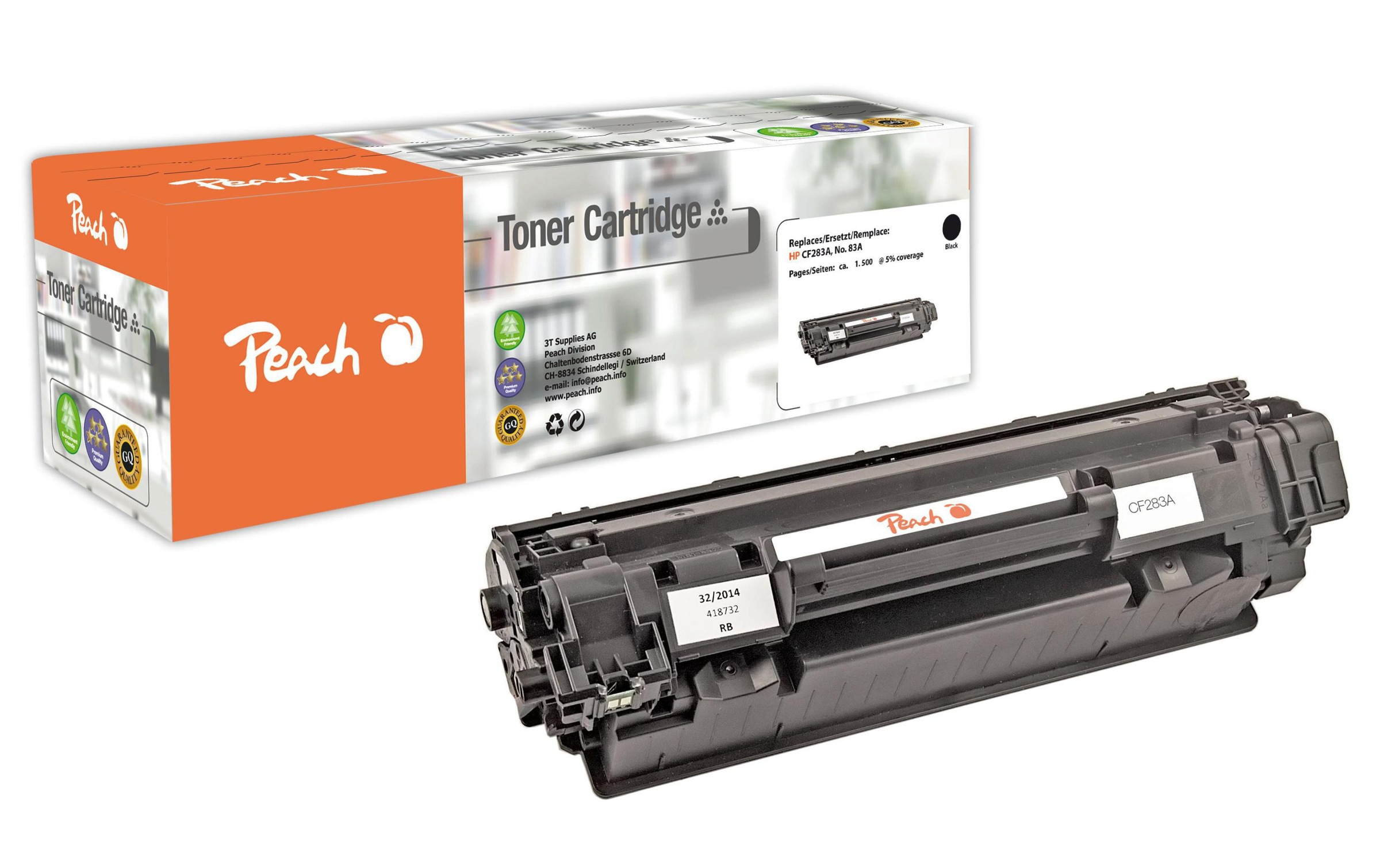 Image of Peach Tonerpatrone "HP Nr. 83A (CF283A) Black"