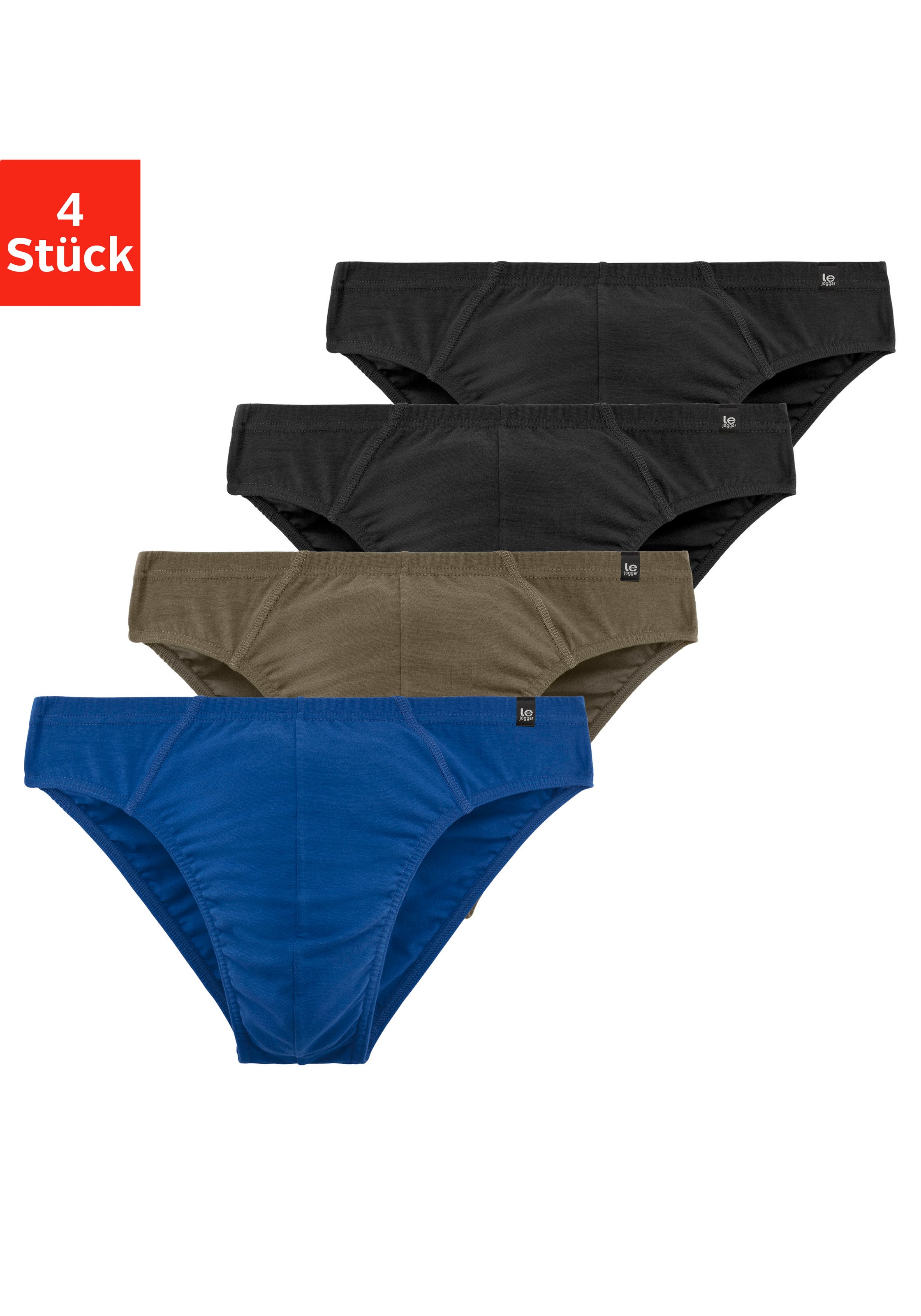 Image of le jogger Slip Packung, 4 Stk., schmaler Bund mit Markenlabel