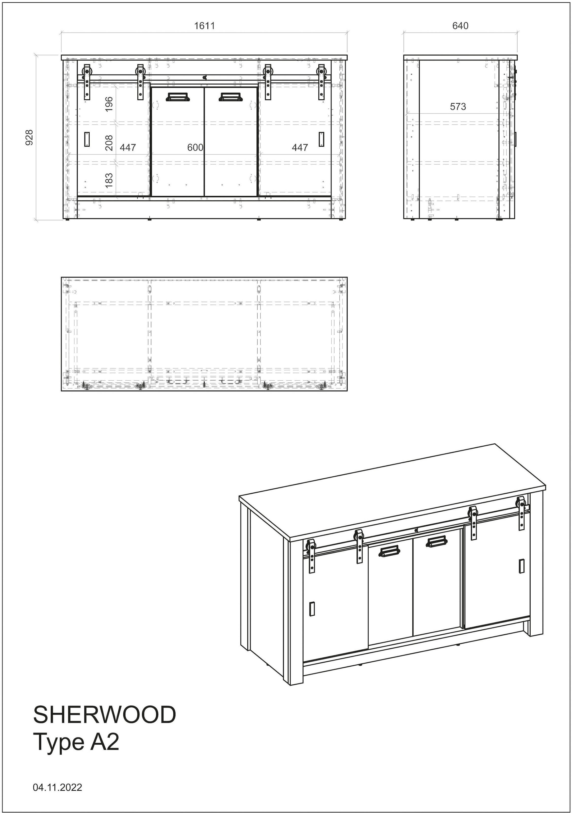 Home affaire Küchenzeile »Sherwood« Breite 284 cm, mit Herdumbauschrank, ohne E-Geräte