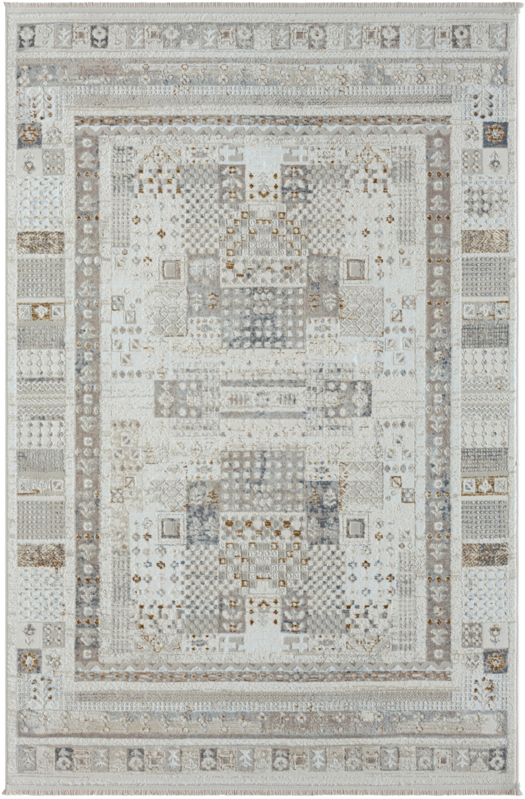 Myflair Möbel & Accessoires Tapis »My Kashkuly« Rectangulaire 10 mm Höhe Kurzflor, Retro-Style, besonders weich durch Microfaser, mit Fransen