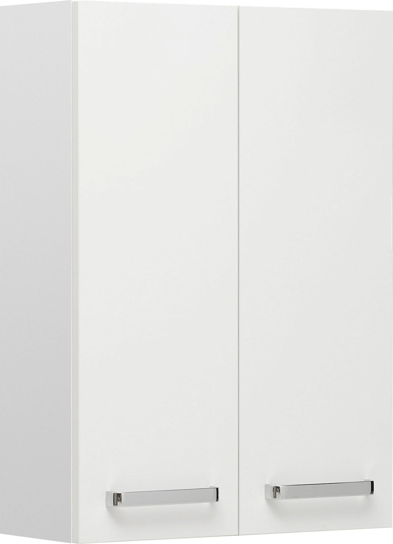 Image of Saphir Hängeschrank "Quickset Wand-Badschrank 50 cm breit mit 2 Türen und 2 Einlegeböden" Badezimmer-Hängeschrank inkl. Türdämpfer, Griffe in Chrom Glanz