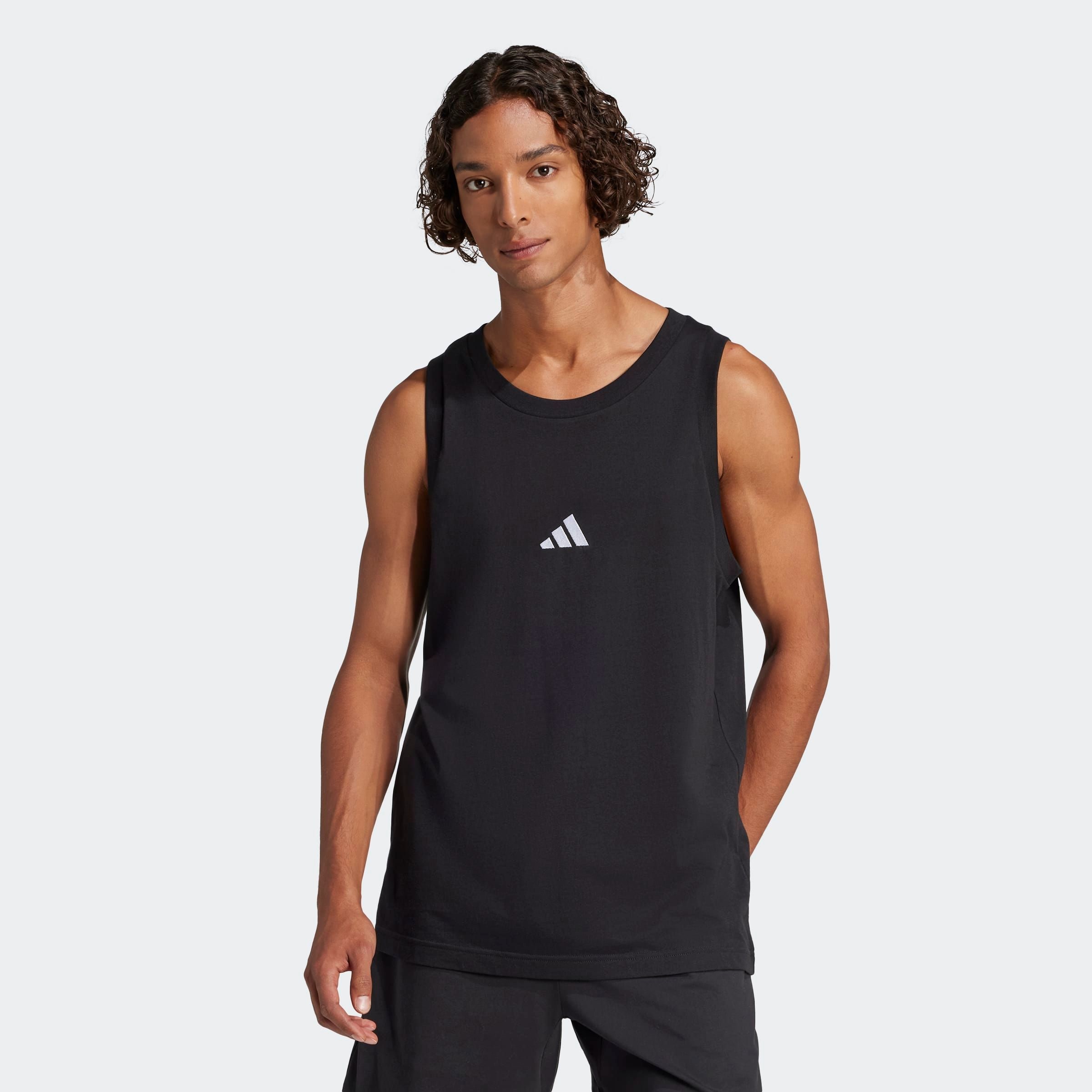 adidas Sportswear Tanktop "M SL TANK" mit Rundhalsausschnitt, ohne Verschluss, aus Baumwolle