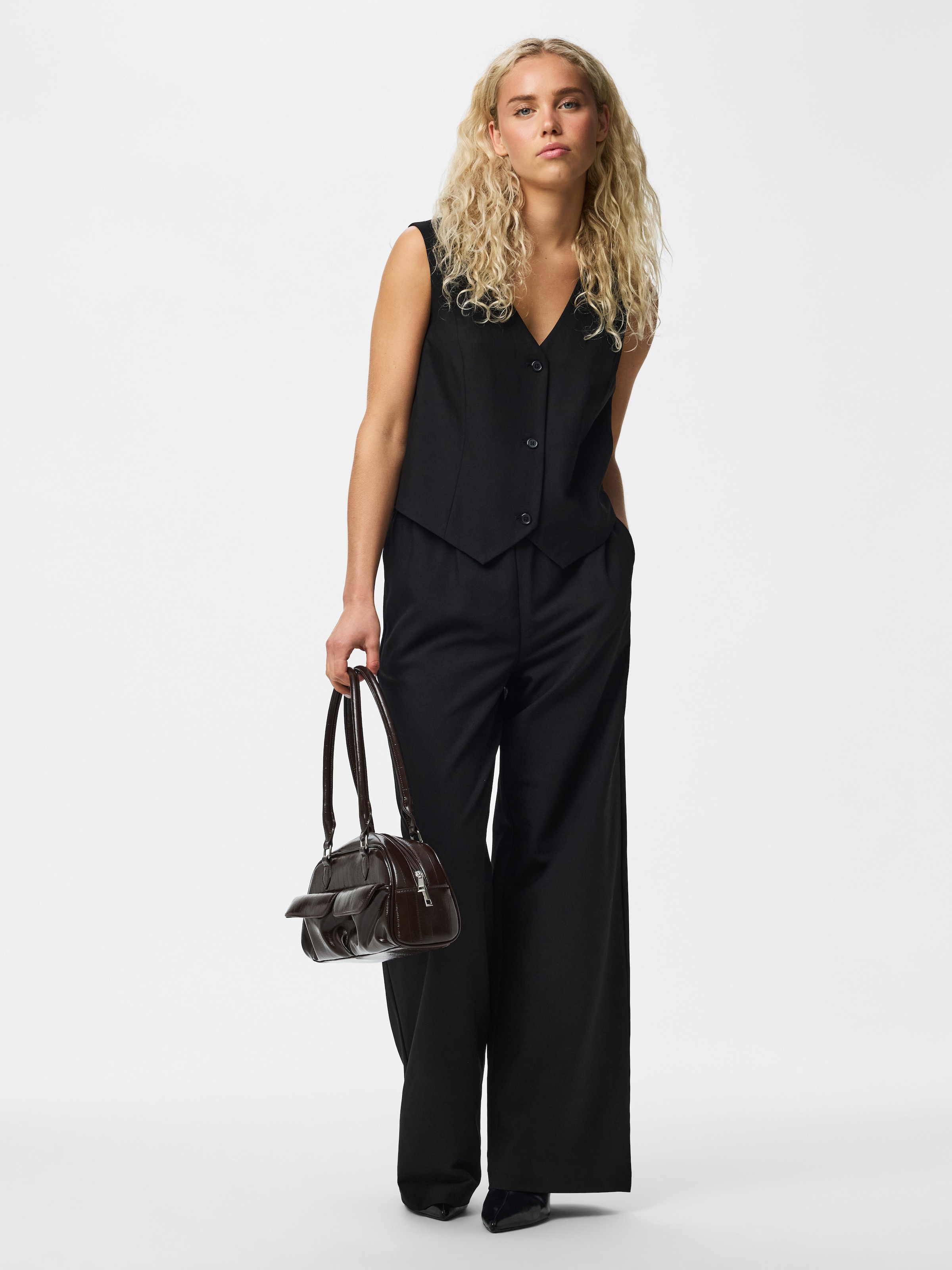 pieces Gilet de costume »PCBOSELLA VEST NOOS BC« mélange de matériaux