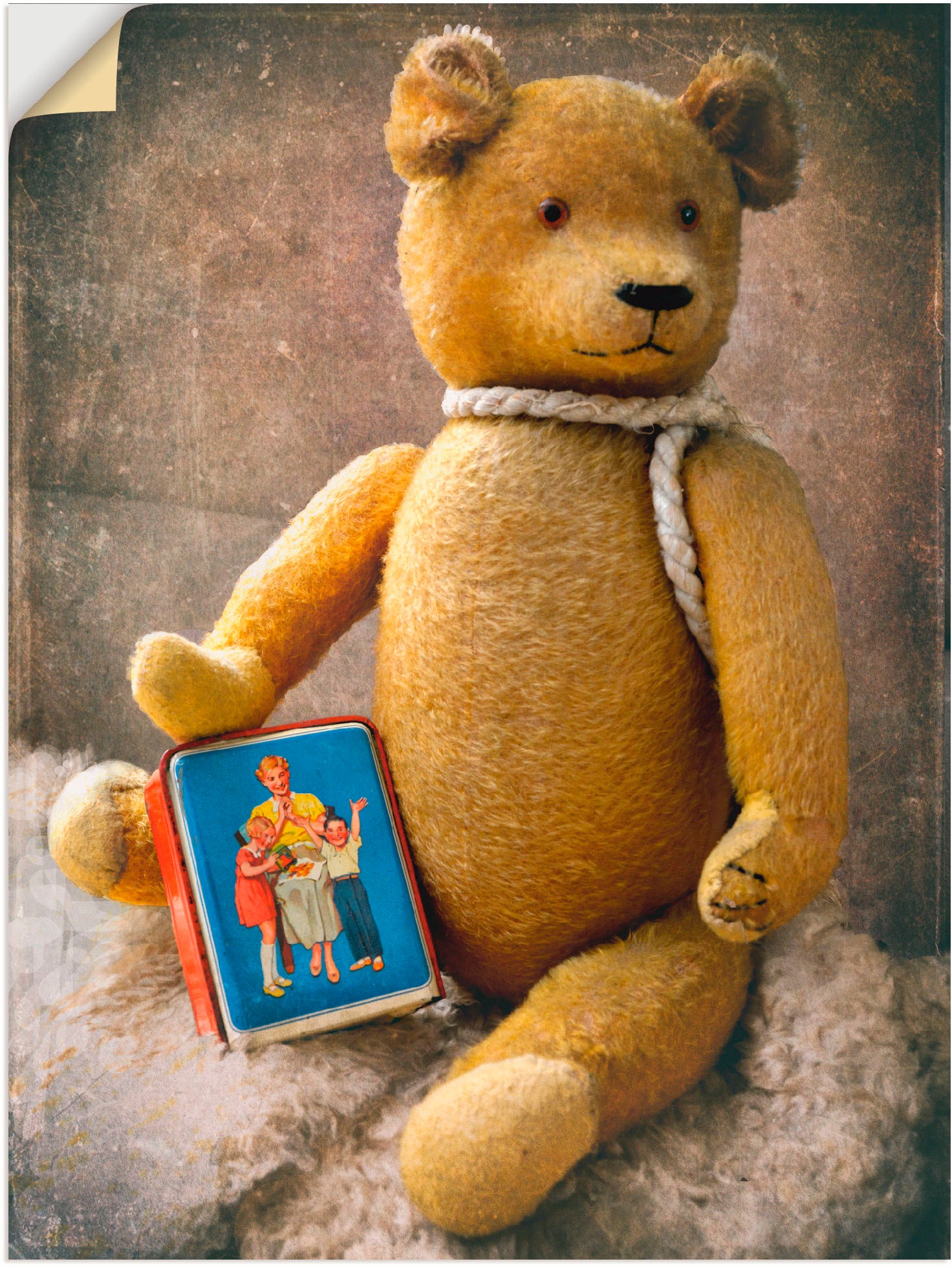 Image of Artland Wandbild »Teddybär mit Sparbüchse«, Spielzeuge, (1 St.), in vielen Grössen & Produktarten -Leinwandbild, Poster, Wandaufkleber / Wandtattoo auch für Badezimmer geeignet bei Ackermann Versand Schweiz