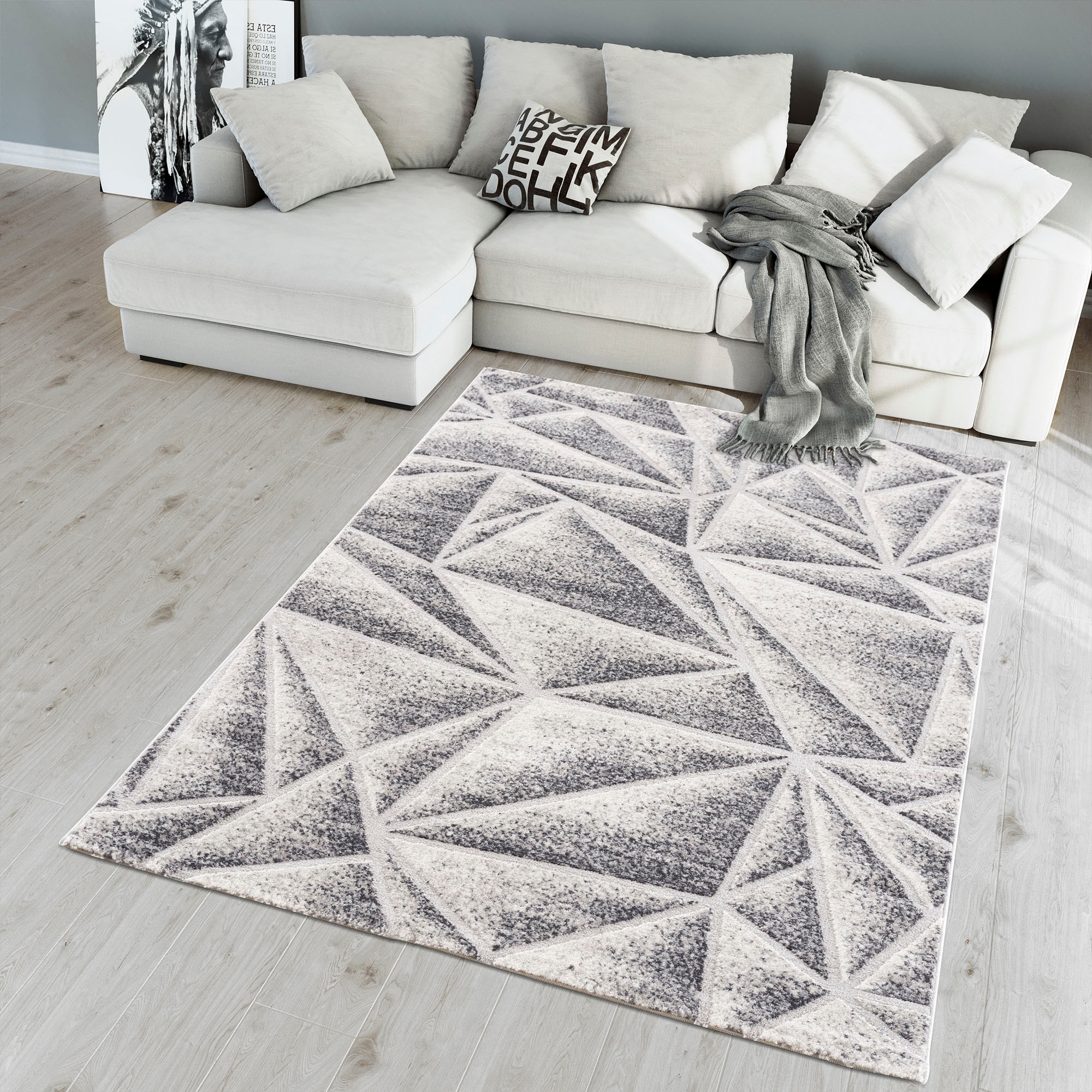 Sanat Teppich »Evra 7004« rechteckig 22 mm Höhe Wohnzimmer, Kurzflor, modern, Läufer