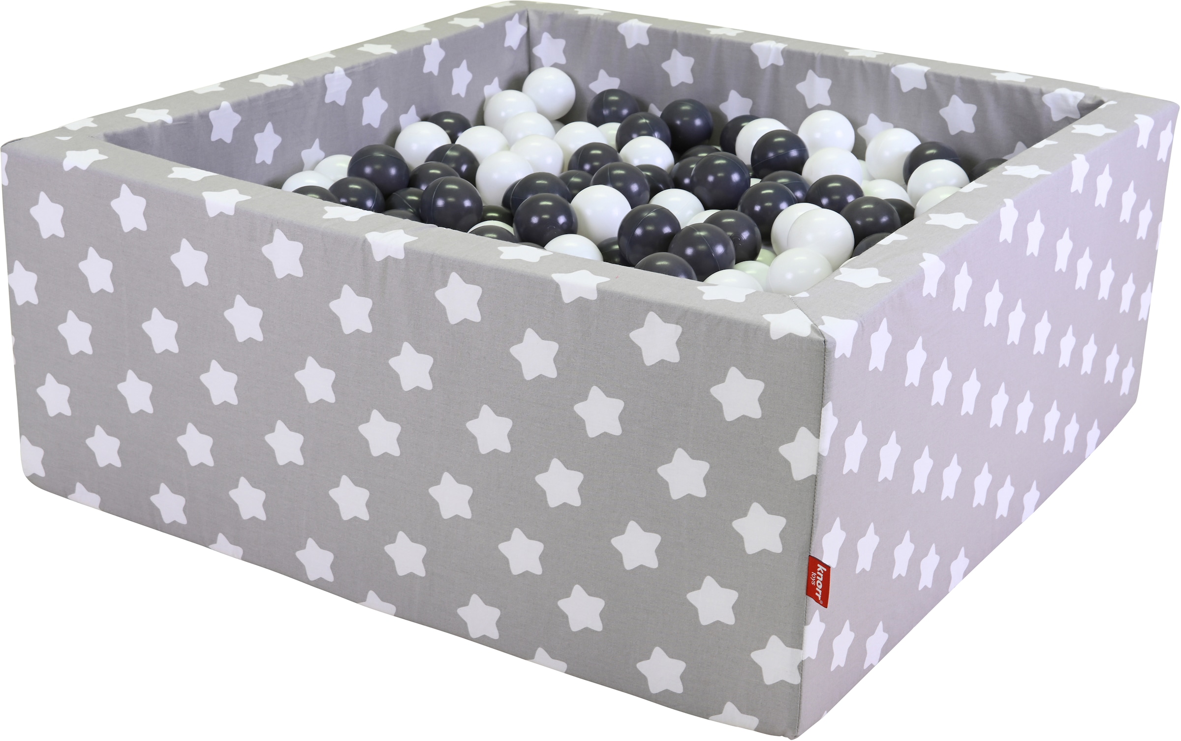 Knorrtoys® Bällebad »Soft, Grey White Stars«, eckig mit 100 Bällen Grey/creme; Made in Europe