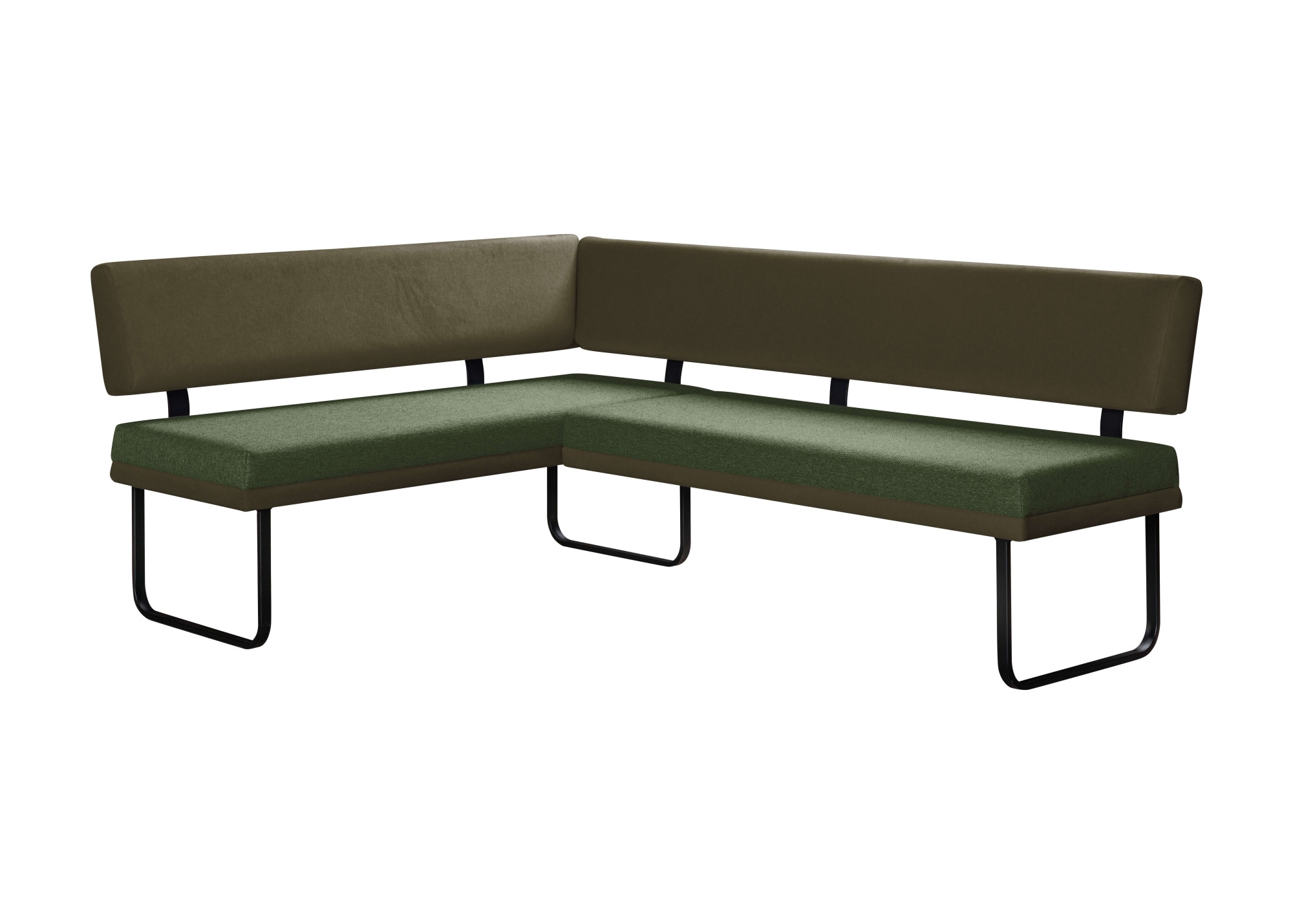 GOODproduct Ensemble de bancs d'angle »Gabi Essecke, Sitzgruppe, Eckbankgruppe, Küchenbankgruppe« Ensemble, 4tlg, 4 pièces tlg. Gestell aus matt-schwarzem Flachmetall, stabil, 2-Stoff-Design