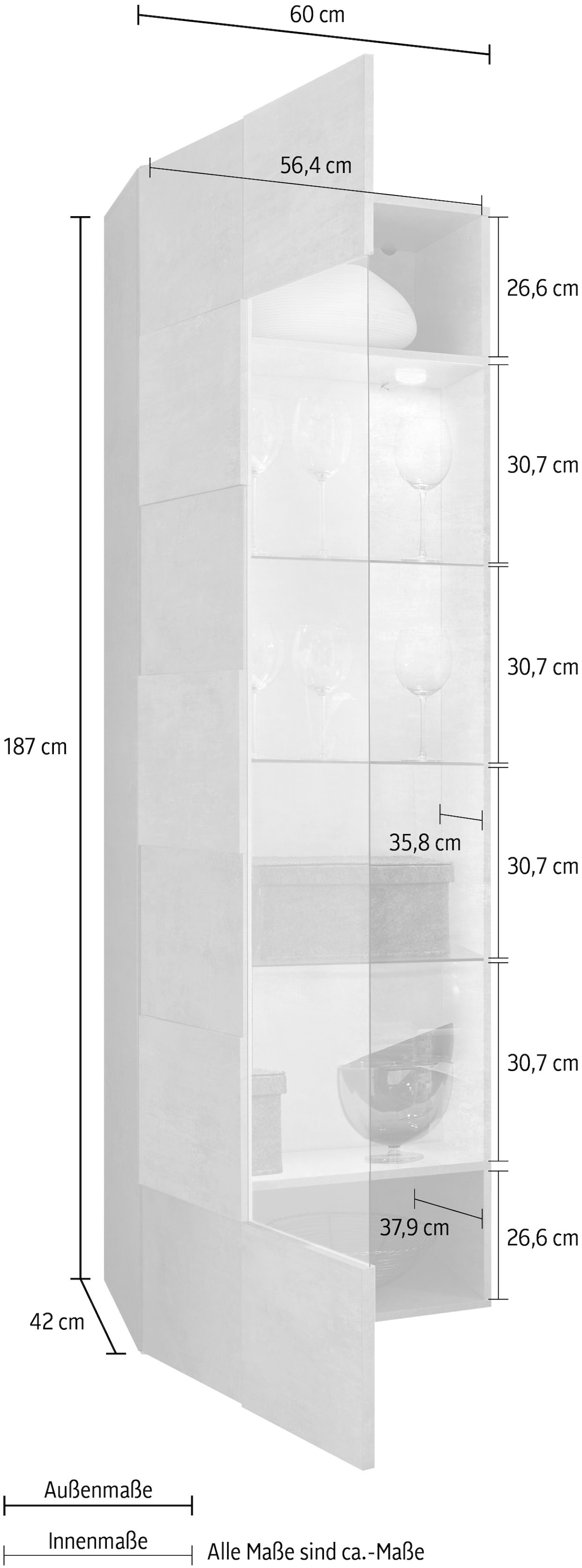 LC Vitrine »Dama Vitrine«, grifflos kaufen