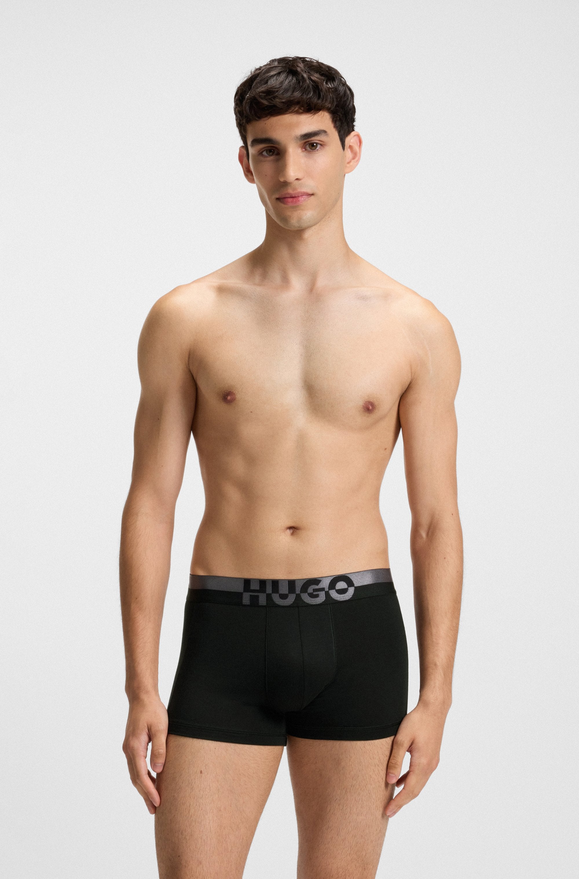 HUGO Underwear Boxershorts »TRUNK TR. SPLIT LOGO« 3 Stk. enganliegend, kurzes Bein