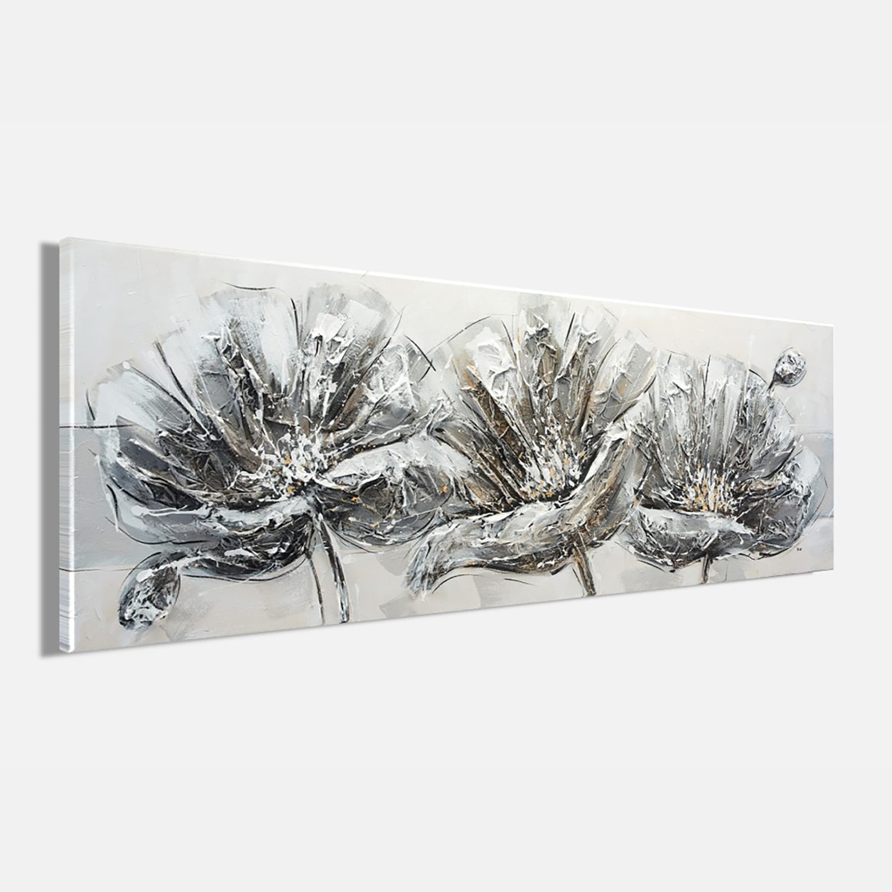 Bönninghoff Ölgemälde »handarbeit BLUMEN 40x120 cm – Wandbild Kunst Deko modern« Blumen | Blumenbilder 1 Stk. tlg. handgefertigt, jedes Bild ein Unikat