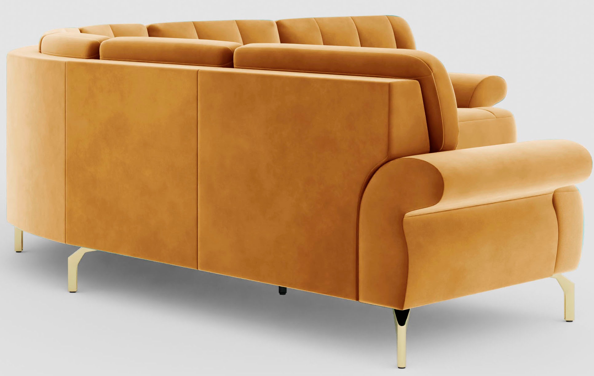 sit&more Ecksofa »Orient 1 L-Form«, inkl. 4 Zierkissen mit Strass-Stein, goldfarbene Metallfüsse