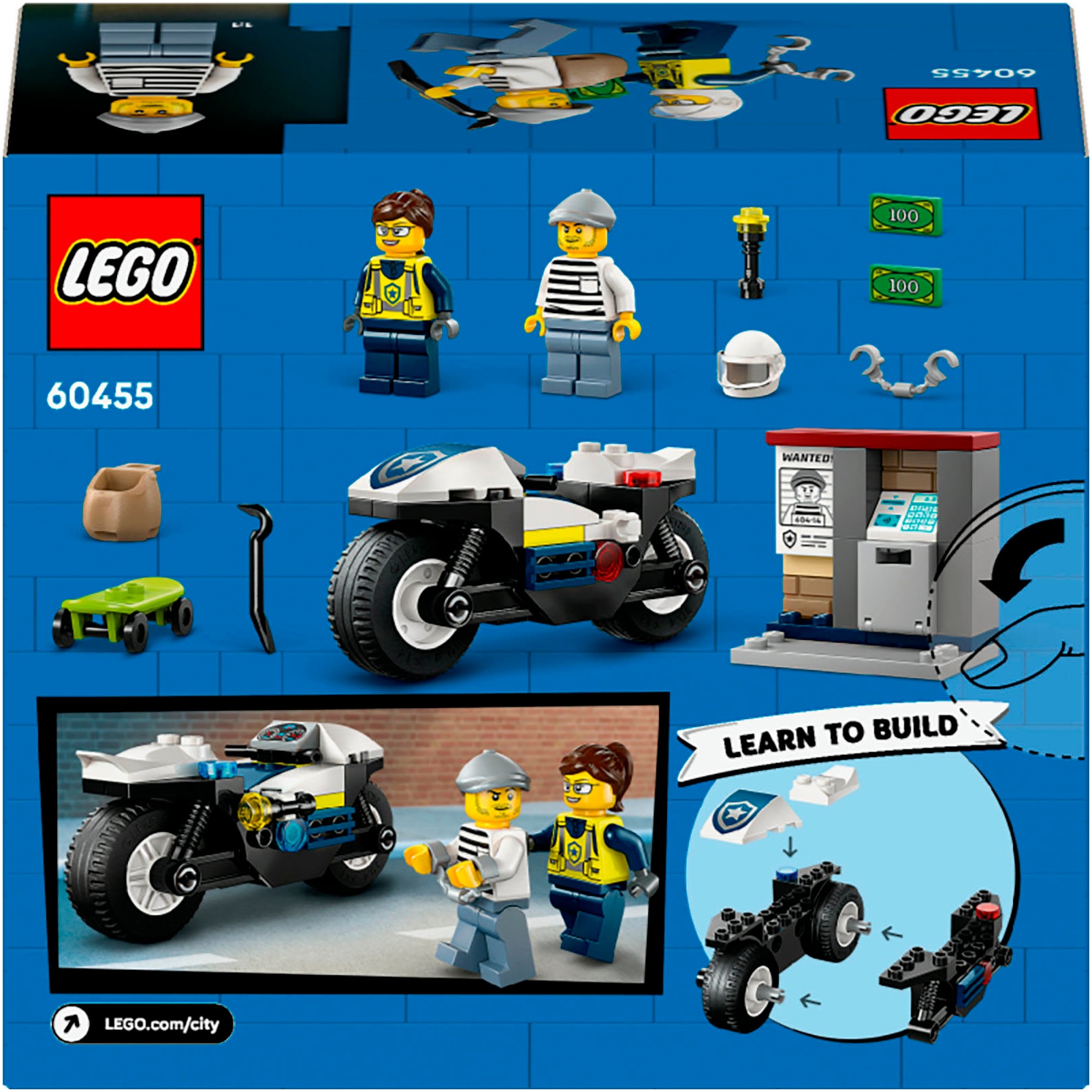 LEGO® Pions de construction »Verfolgungsjagd mit dem Polizeimotorrad (60455), LEGO City« Made in Europe