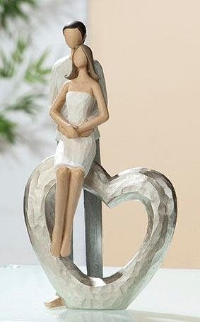 Image of GILDE Dekofigur »Skulptur Liebespaar - Herz«, (1 St.), Dekoobjekt, Höhe 23 cm, handbemalt, mit Herz, romantisch, Wohnzimmer bei Ackermann Versand Schweiz