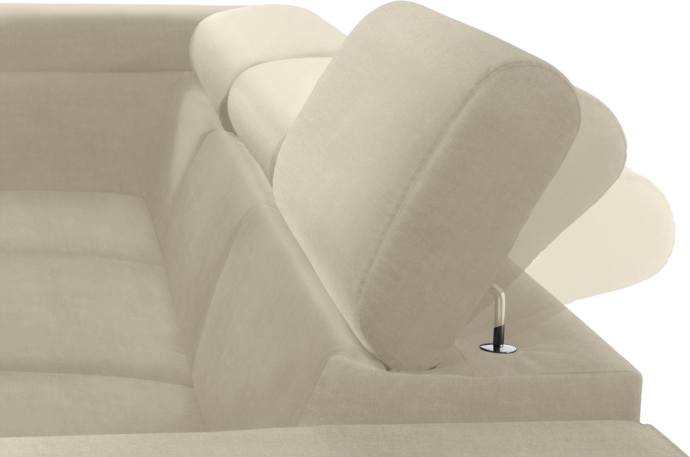 COTTA Ecksofa »Morven L-Form«, Inklusive Kopfteilverstellung, wahlweise mit Ladestation, Bettfunktion