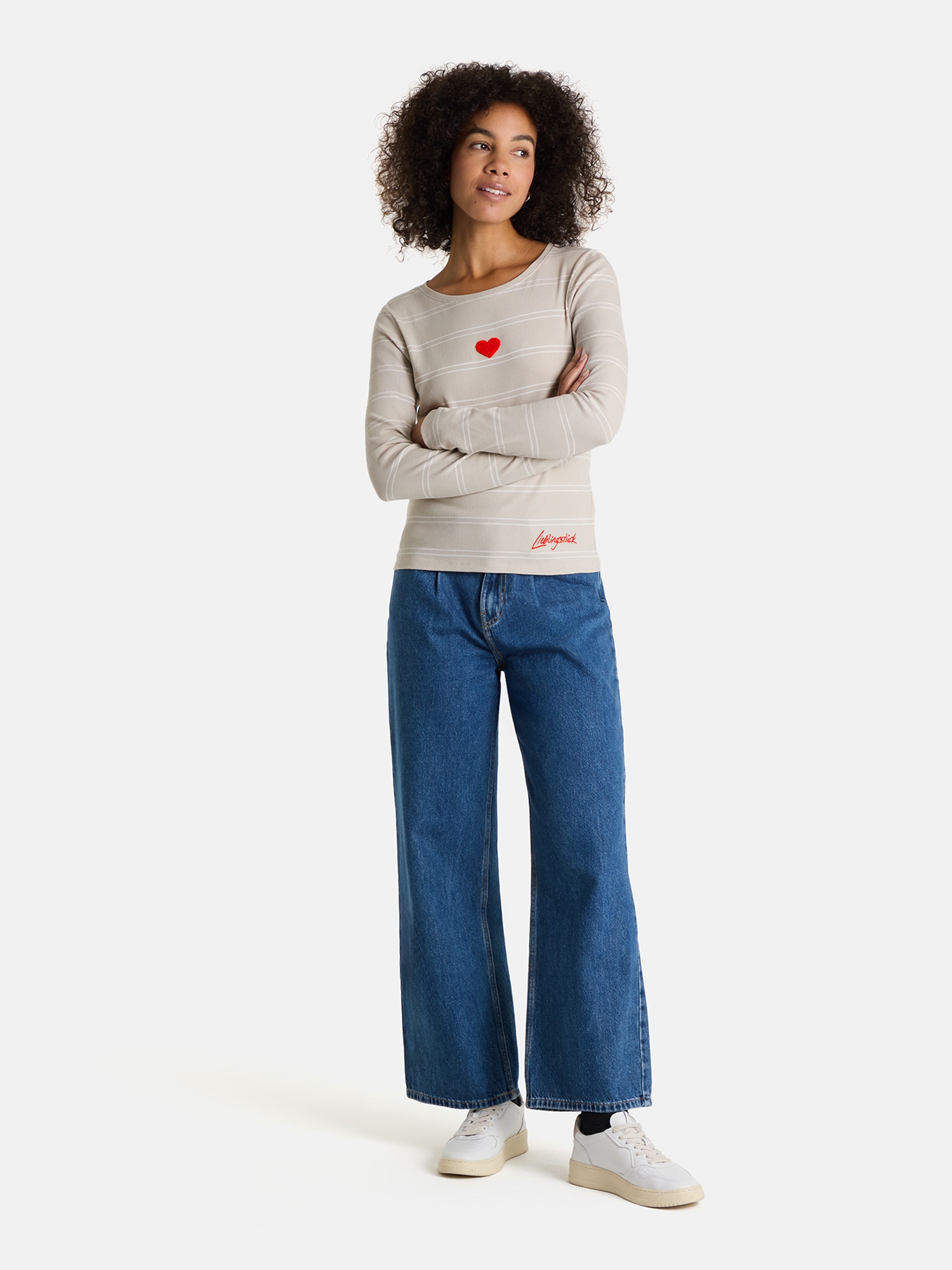 Lieblingsstück Langarmshirt »SinaL« mit Herzmotiv und Streifen