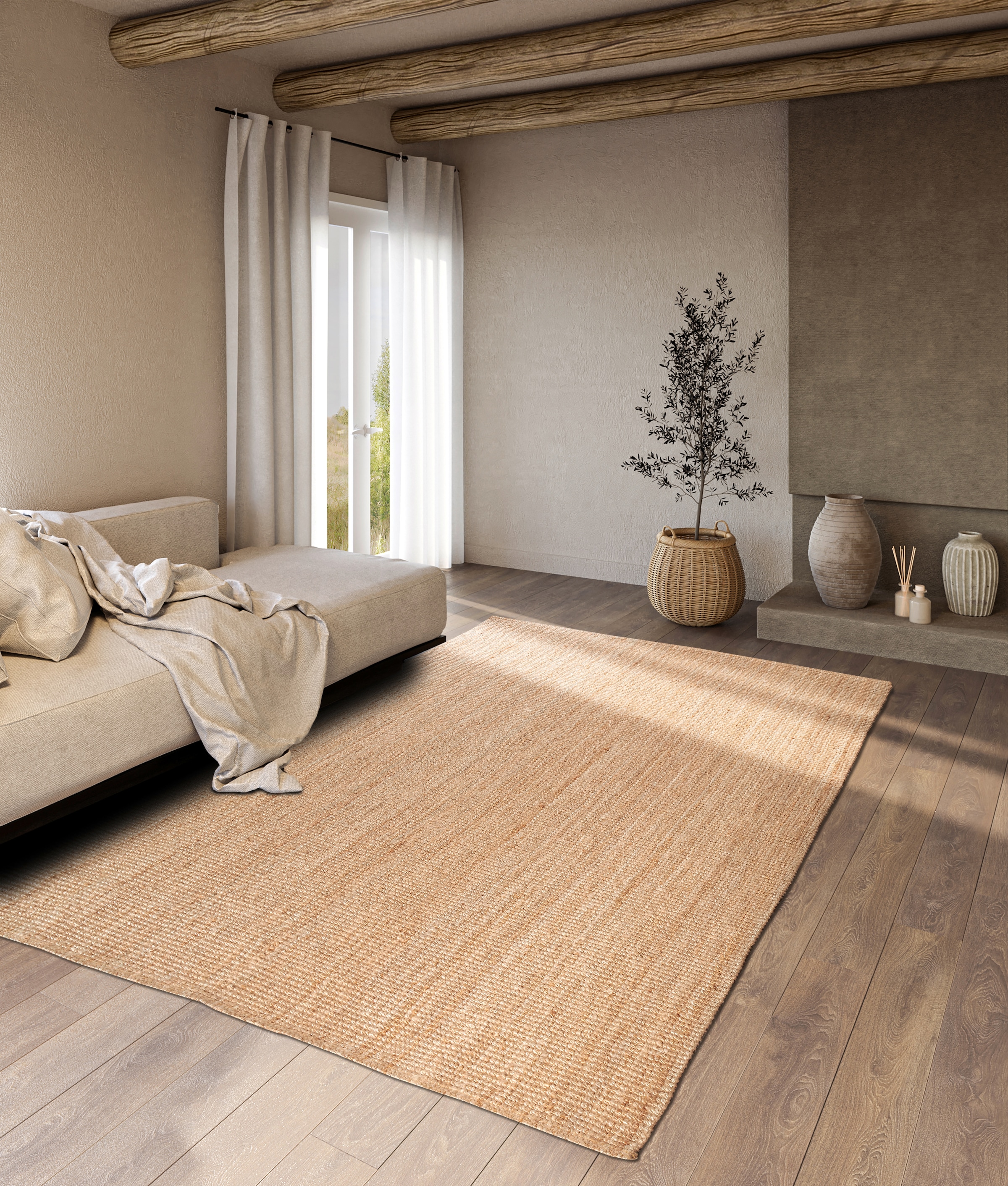 Villeroy & Boch Teppich »Rosalie Juteteppich« rechteckig 10 mm Höhe Läufer, 100% Jute, Natur, Wohnzimmer, Esszimmer, Schlafzimmer, GRS