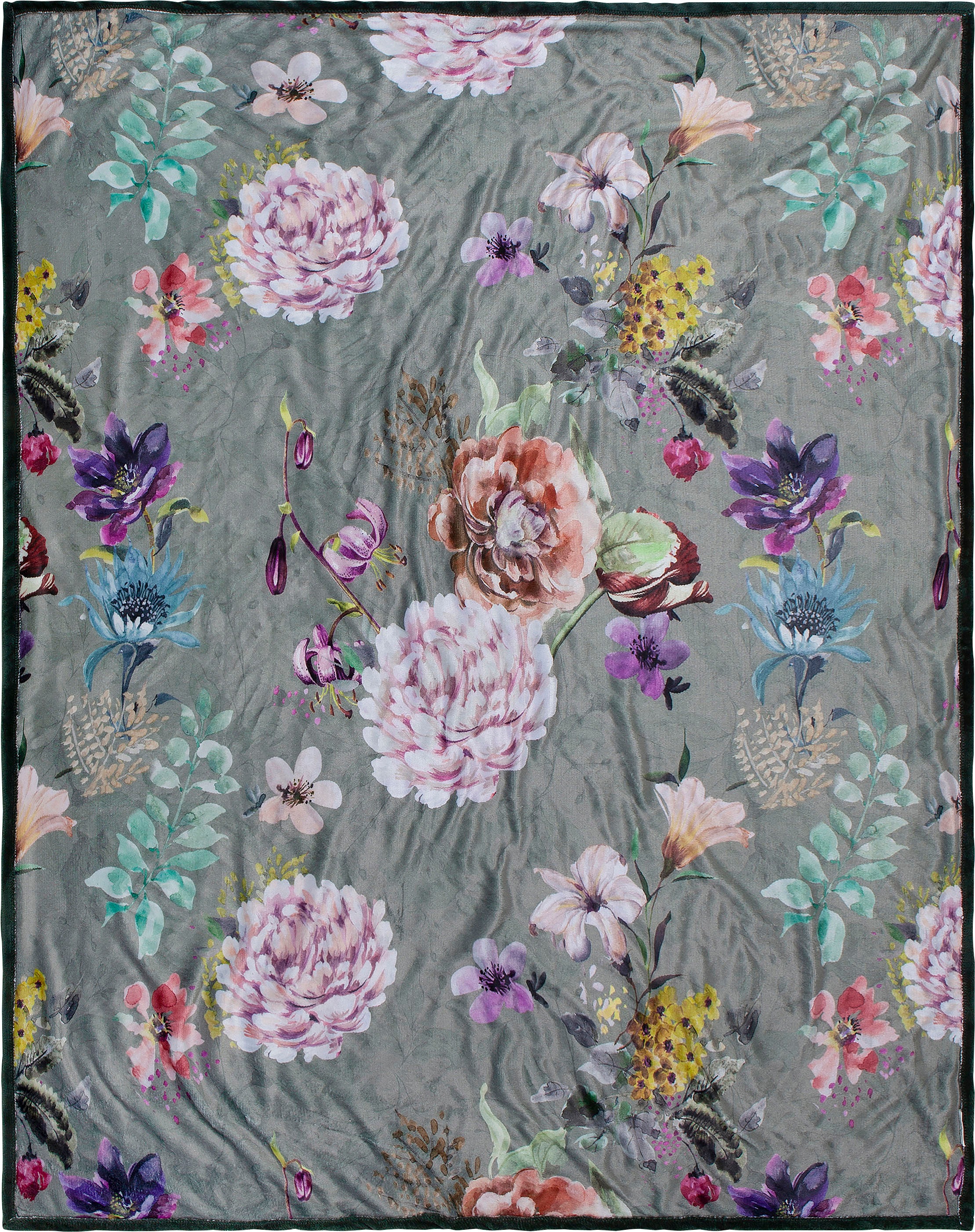 Image of Descanso Plaid »Parma«, mit Blumendessin, Kuscheldecke bei Ackermann Versand Schweiz