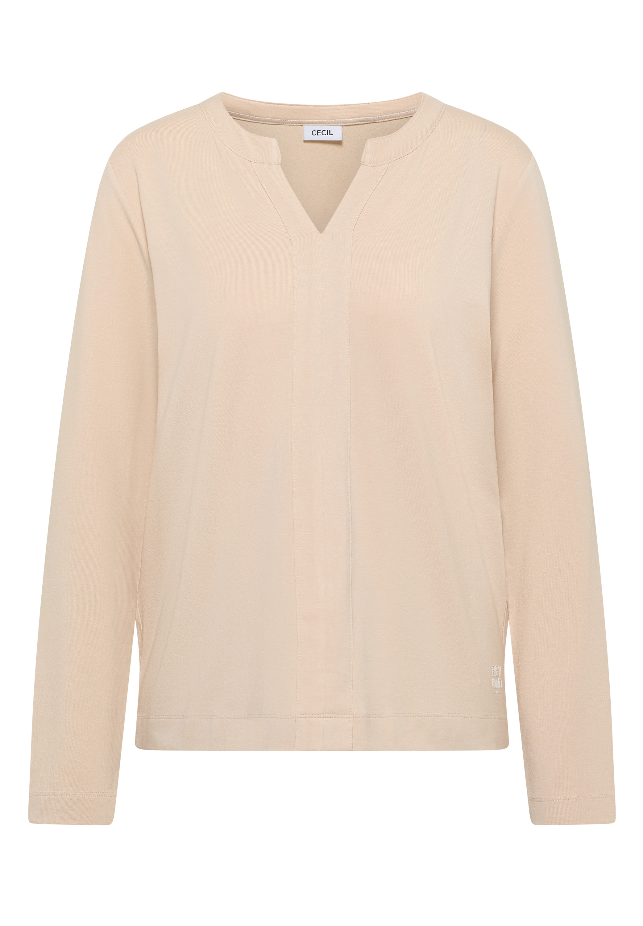 Cecil Blusenshirt feines Frontdetail, Splitneck, mit Elasthananteil