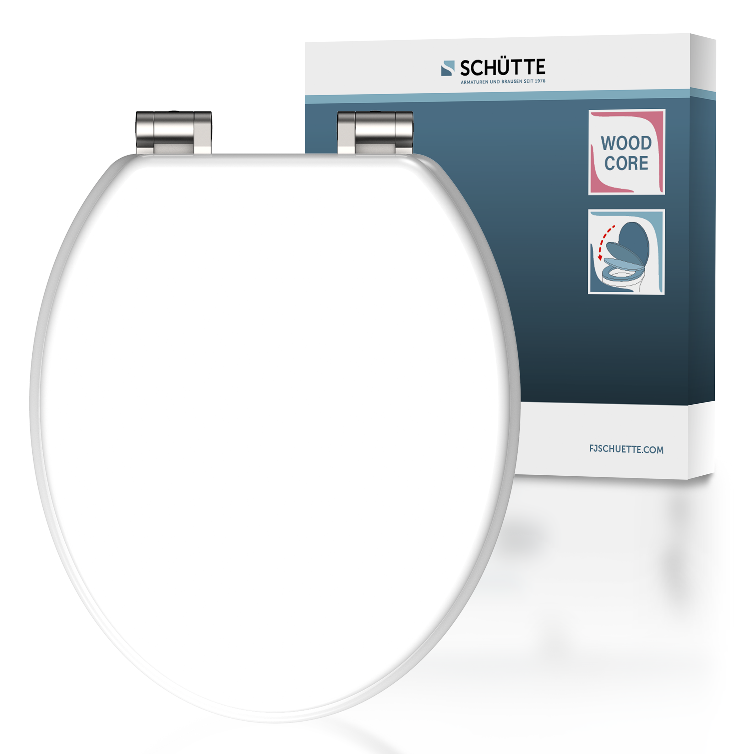 Image of Schütte WC-Sitz "WHITE" mit Absenkautomatik und Holzkern, max, Belastung der Klobrille 150 kg