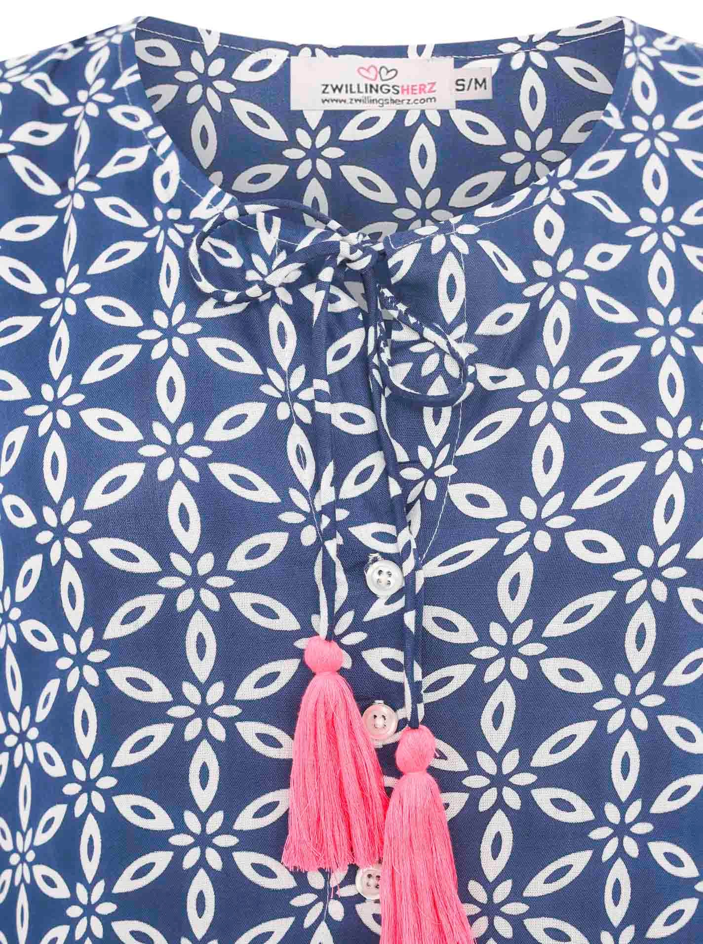 Zwillingsherz Sommerkleid »"Stargazing"«, mit Muster, langen Ärmeln und Tasseln