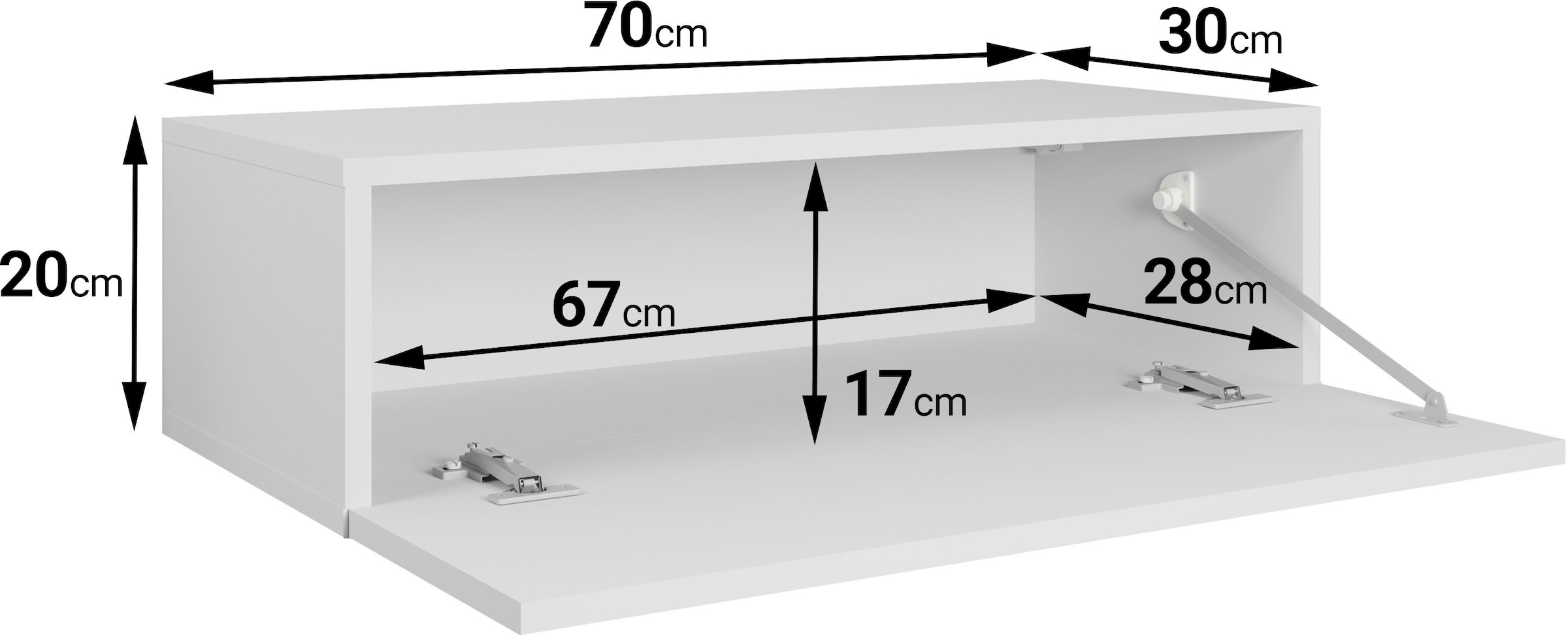 GOODproduct Garderobenschrank »Paris« Packung,  Kleine Garderobe Wandschrank 70 cm breit, 1 Klappe