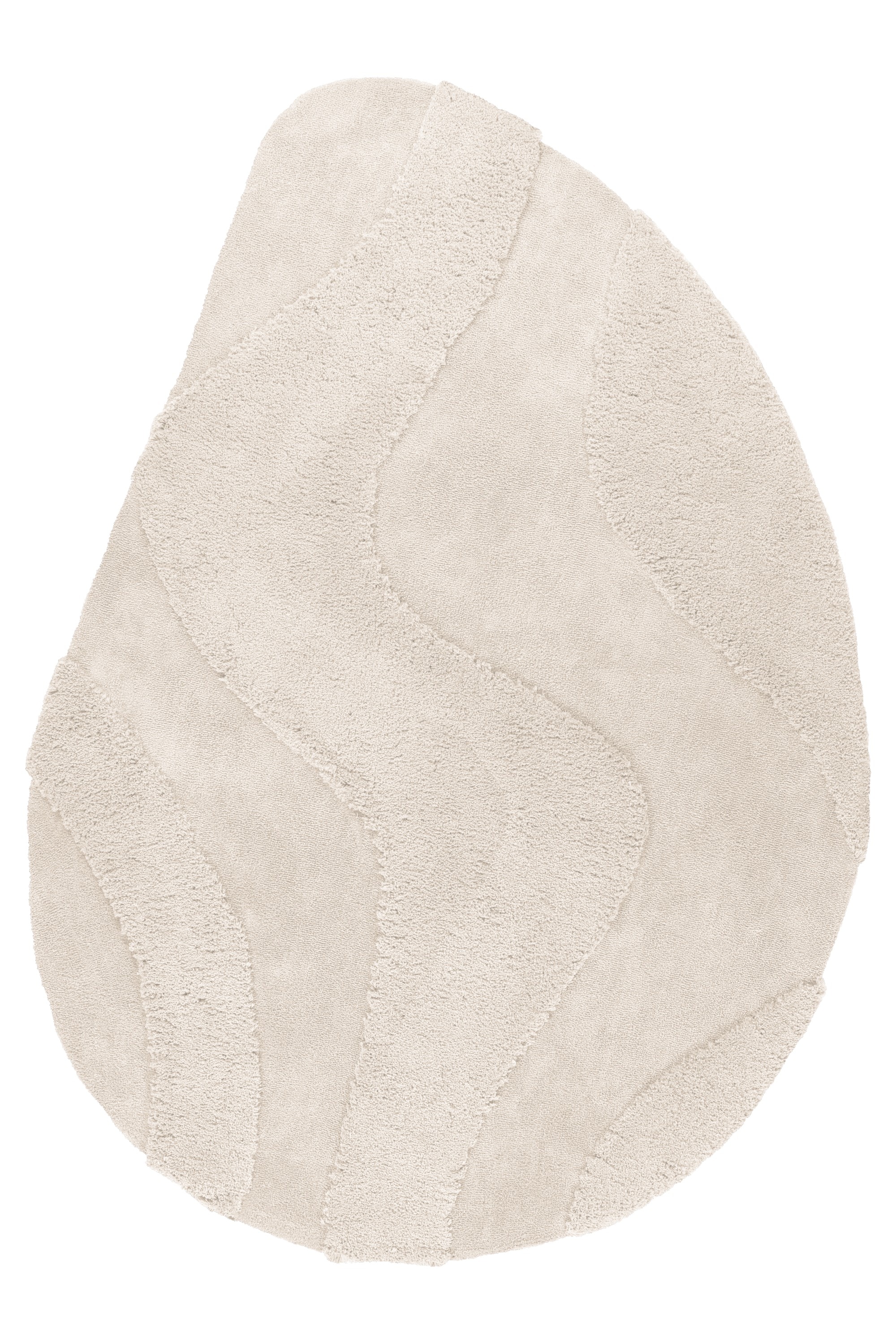 Image of Kayoom Teppich "Pulp 225" oval 20 mm Höhe Hochflor, Hoch Tief Struktur, besondere Form. alle Räume