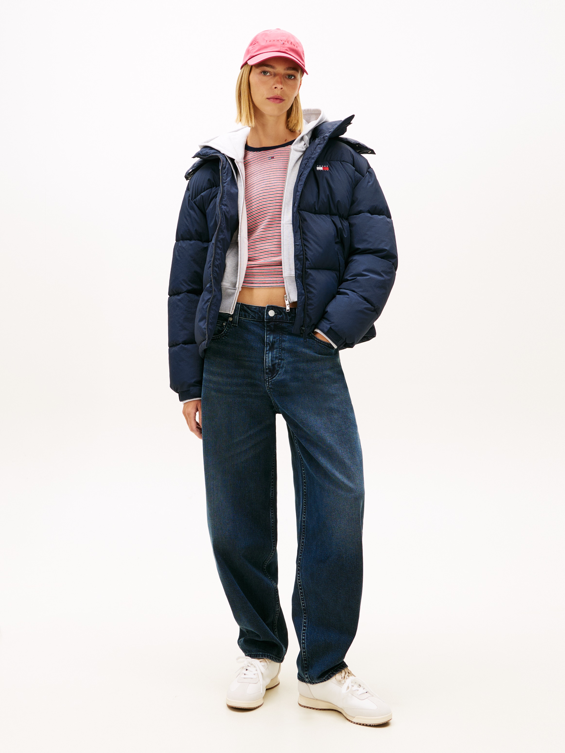Tommy Jeans Veste matelassée »TJW OVS HOODED FLAG PUFFER EXT« mit Kapuze