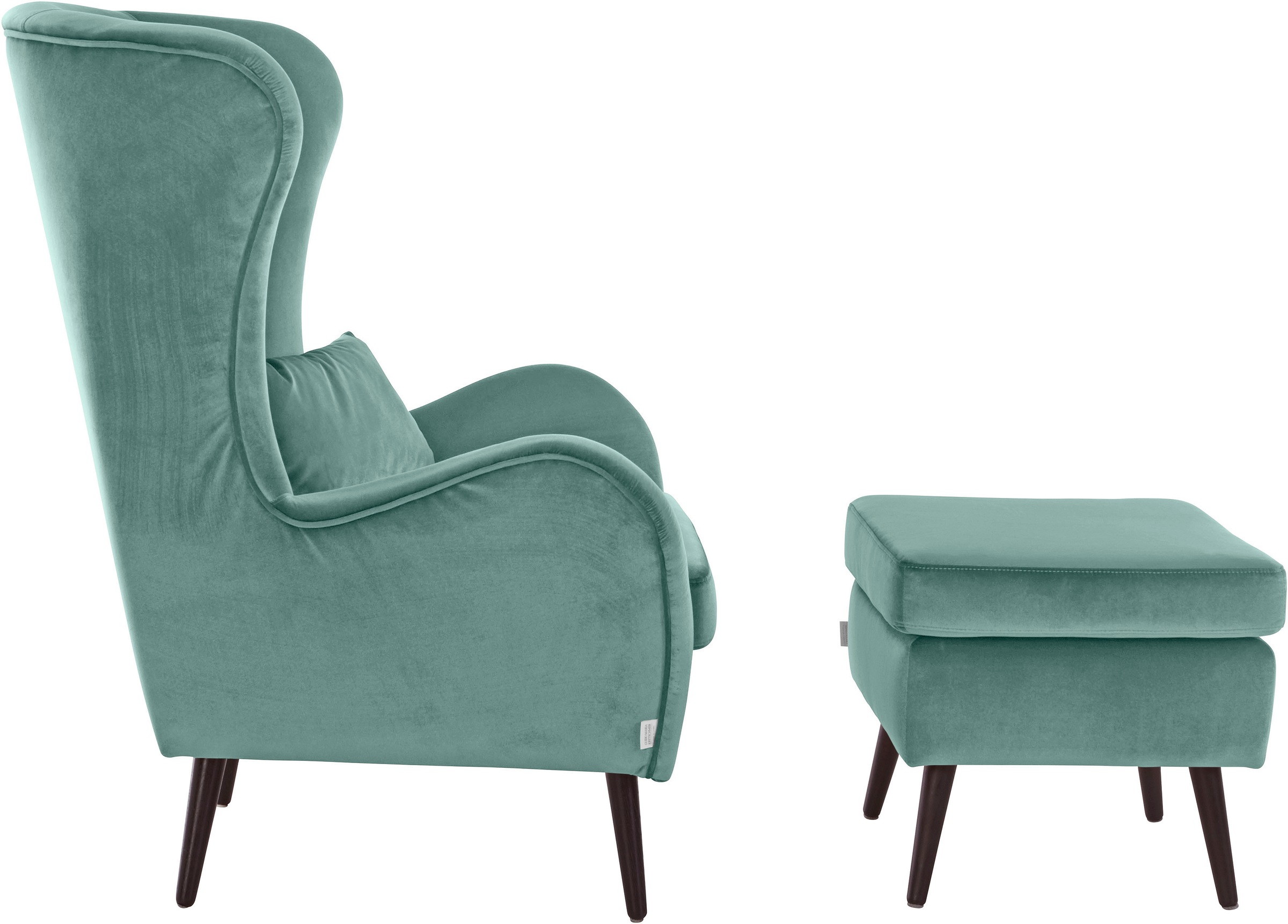 Guido Maria Kretschmer Home&Living Sessel »Sallito«, incl. Hocker, in 6 Bezugsqualitäten, Sessel B/T/H: 76/85/109 cm