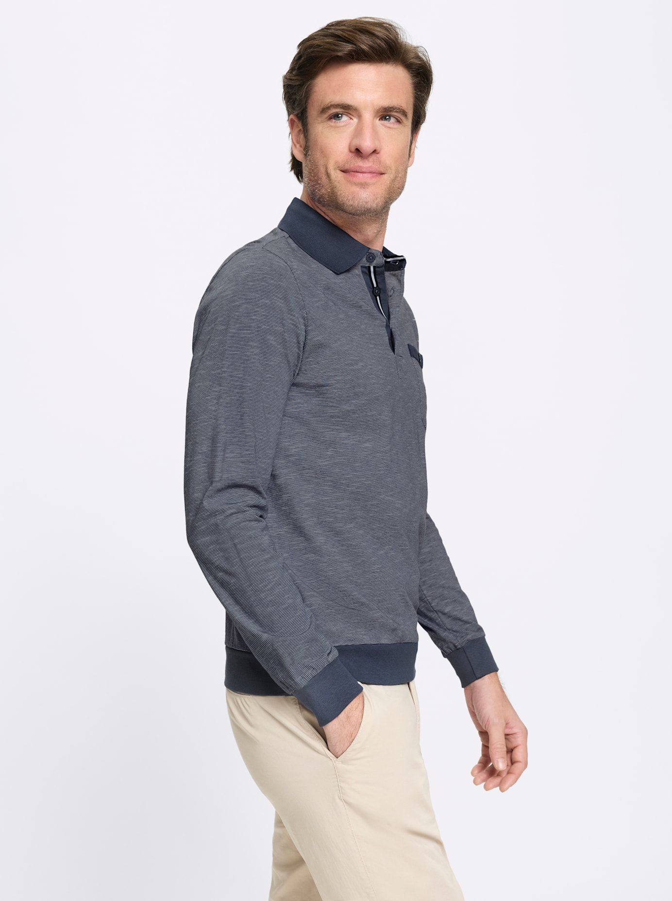 Marco Donati Polo à manches longues »Langarm-Shirt« 1