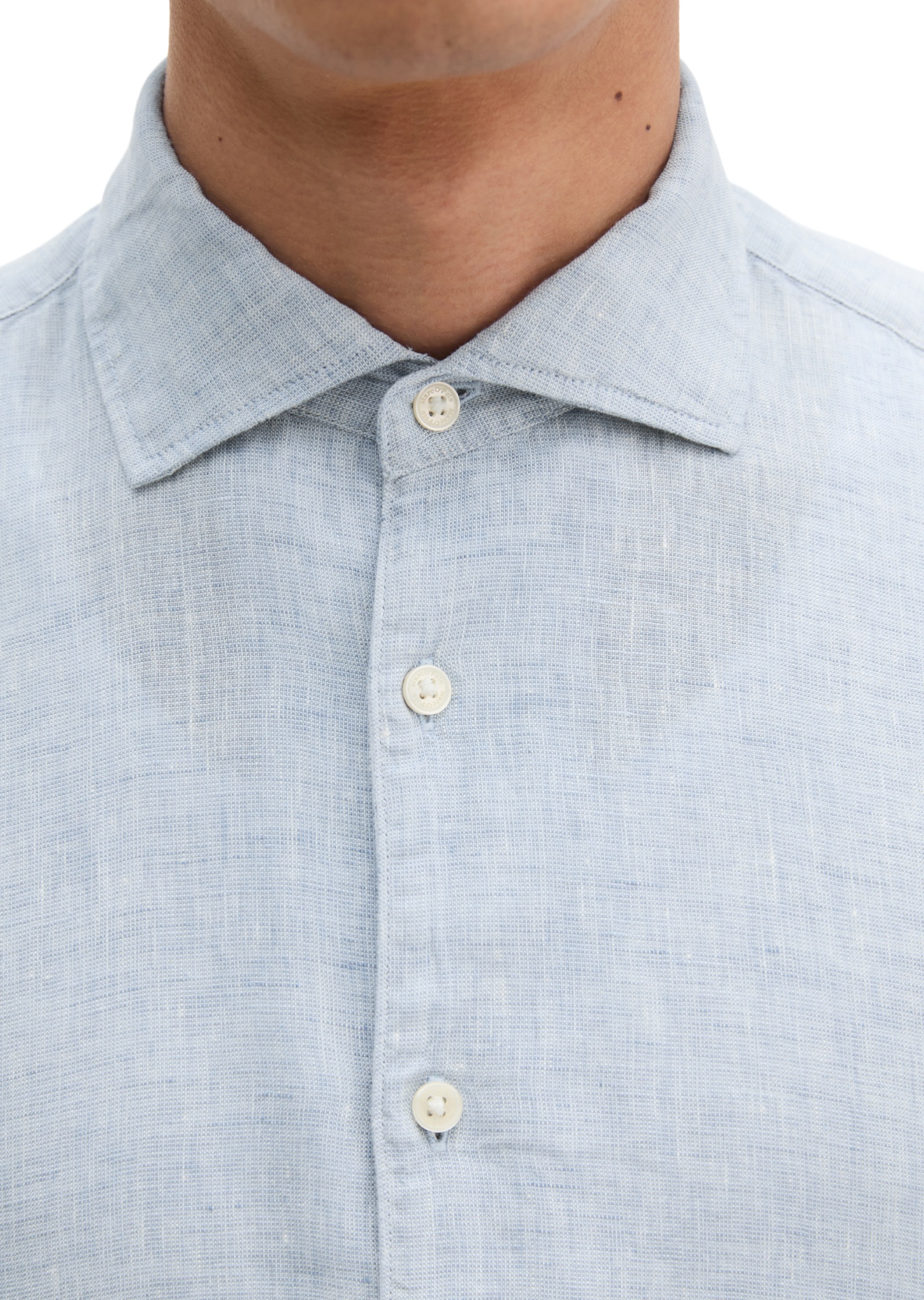 Marc O'Polo Chemise à manches longues shaped fit aus feinem Leinen-Chambray