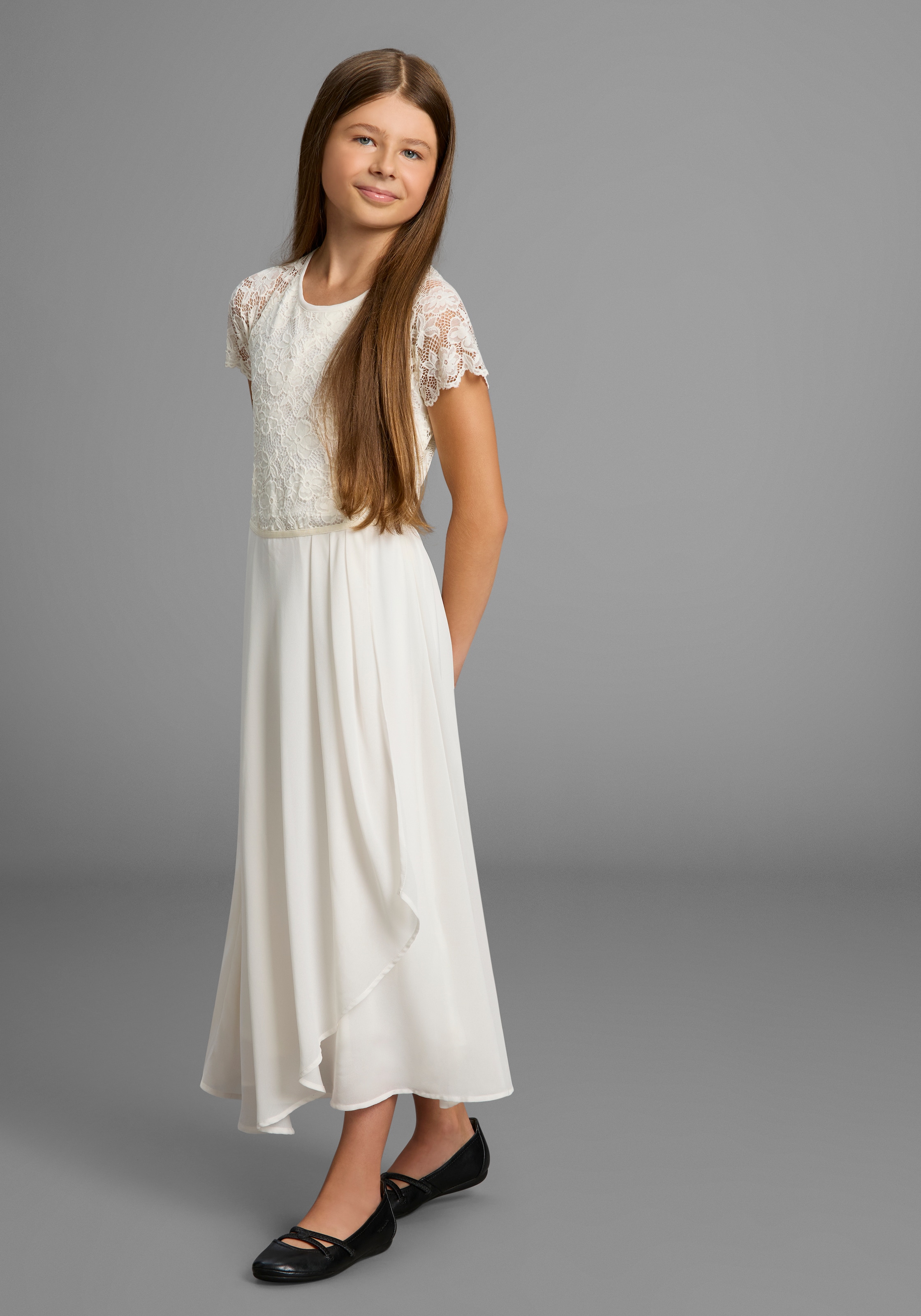 KIDSWORLD Robe en jersey »Festliches Kleid mit Spitze« Elegantes Kleid mit Spitze und Chiffon