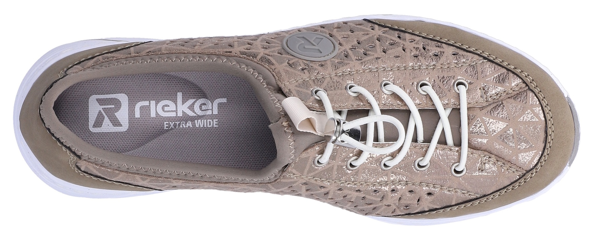 Rieker Slip-On Sneaker  Slipper, Freizeitsneaker, Halbschuh in Metallic-Optik