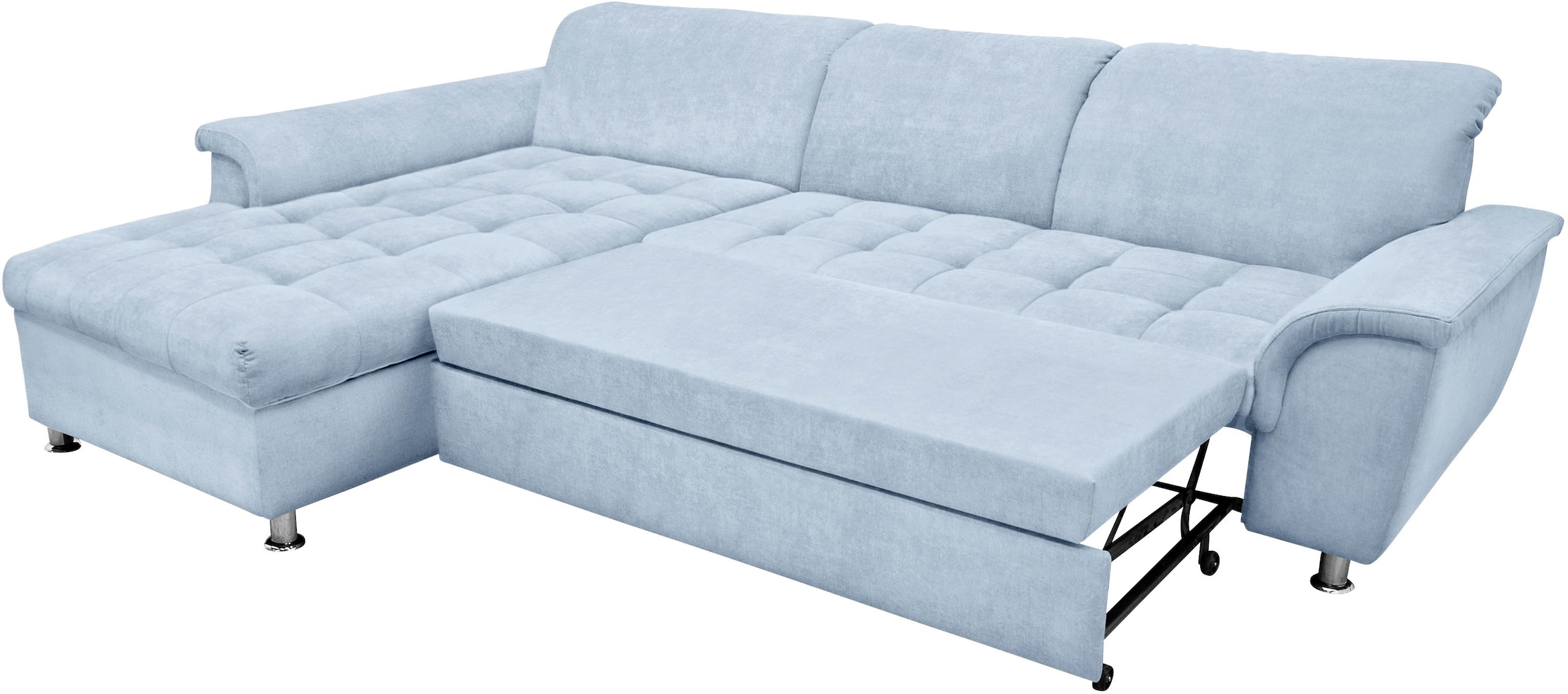 DOMO collection Ecksofa Franzi, wahlweise mit Bettfunktion, Bettkasten und Kopfteilverstellung