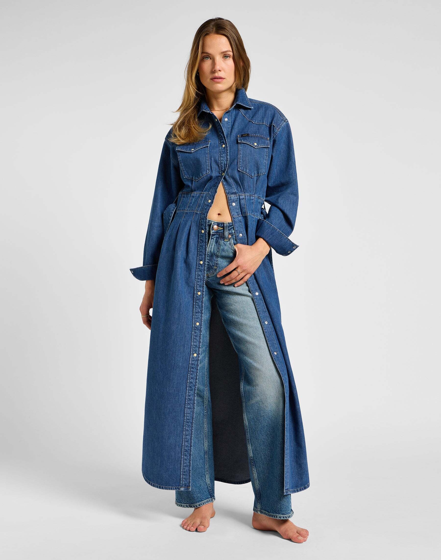 Lee® Jeanskleid »LEE Jeanskleid Belted Western Dress«