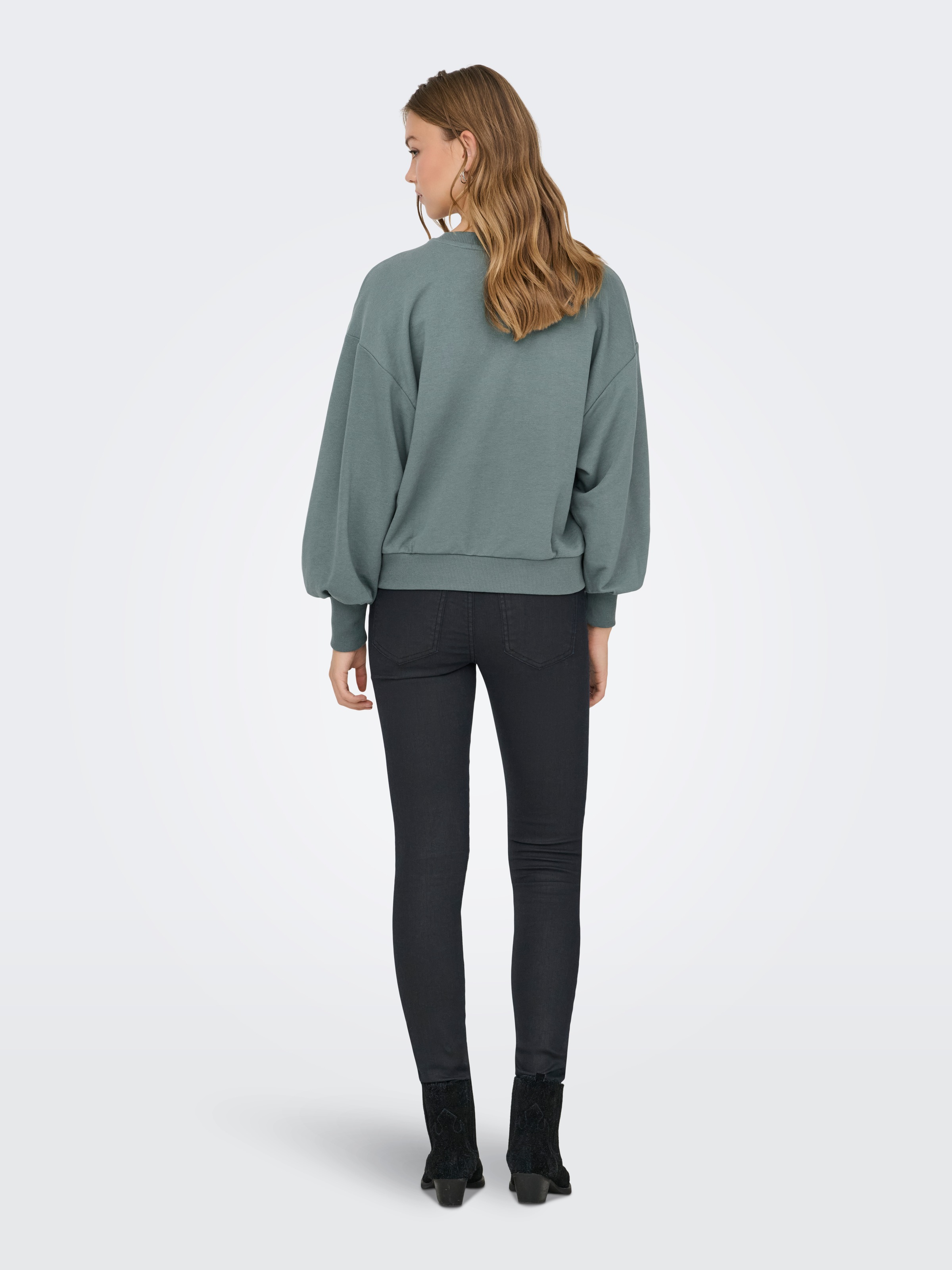 ONLY Sweatshirt »ONLCAMELA BROOKE GLITTER LS ONECK UB SWT«, Baumwollmischung, regular fit, Rundhals
