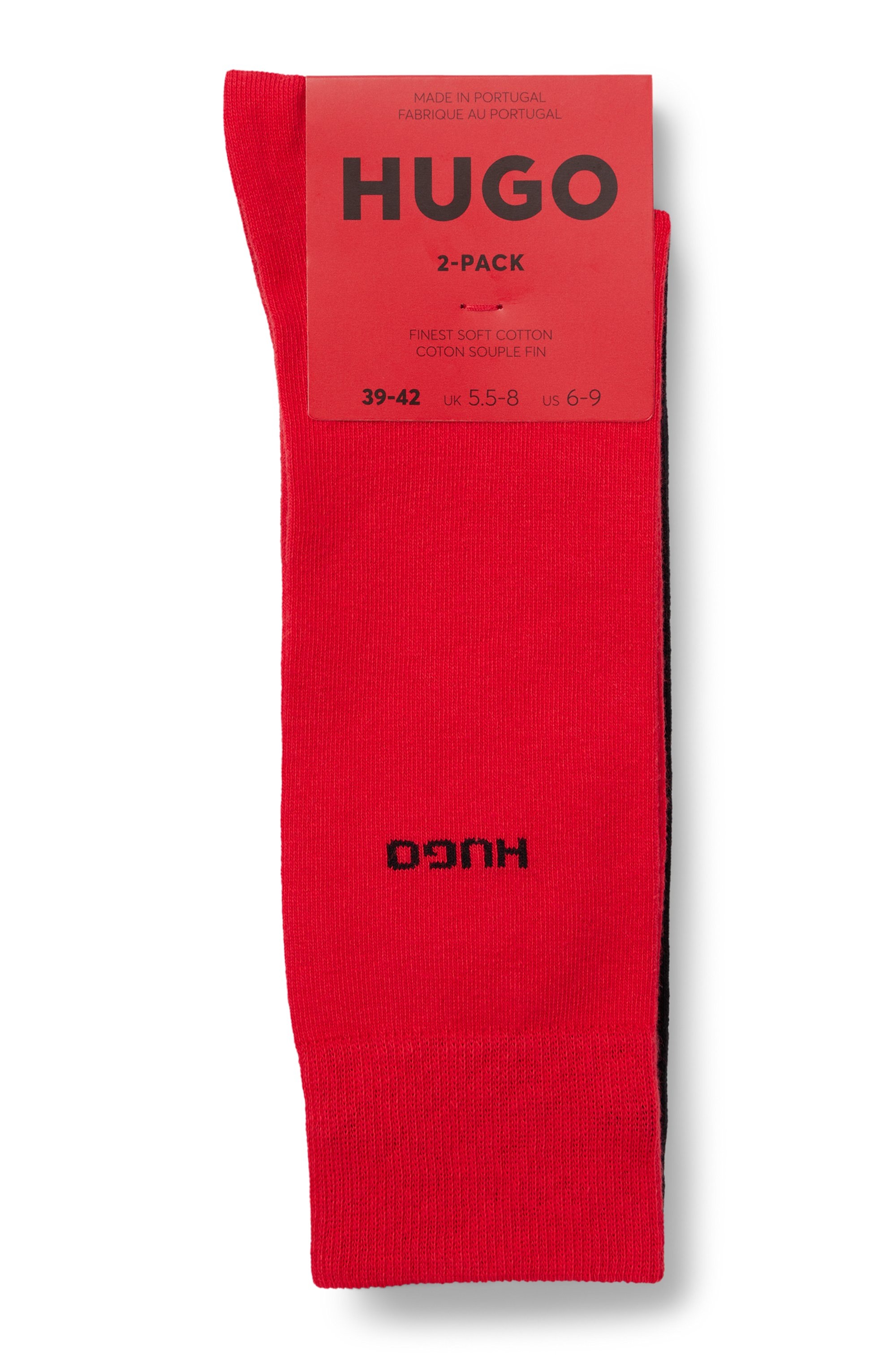 HUGO Underwear Businesssocken »2P RS UNI CC«, (Packung, 2 Paar, 2er Pack), mit kontrastfarbenem HUGO Logo-Schriftzug