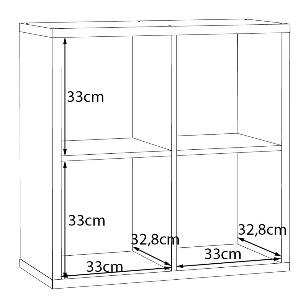 FORTE Standregal »Mauro« Fachgrösse 33x33cm, 4 Fächer