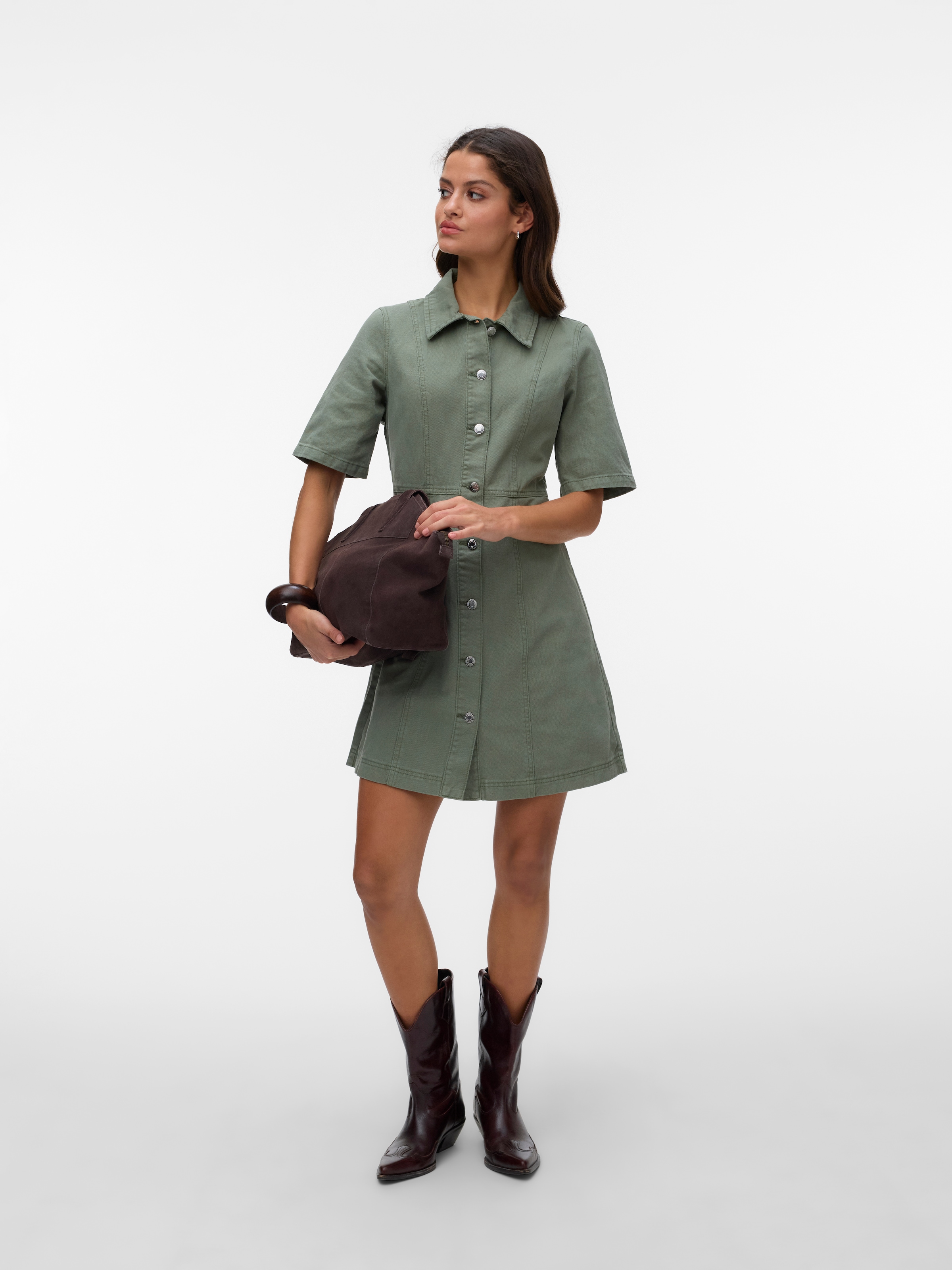 Vero Moda Robe en jean »VMDAISY 2/4 SHORT DENIM DRESS NOOS« Coton
