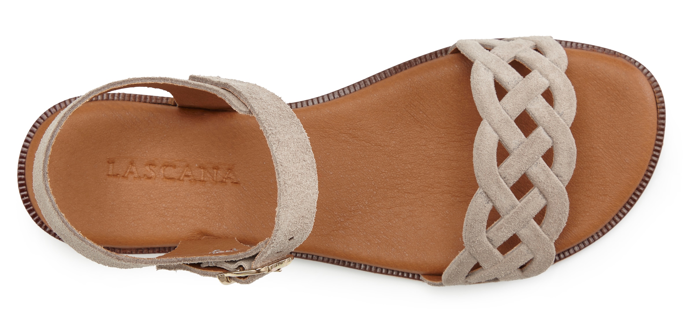 LASCANA Sandale »Sommerschuh«  Sandalette, Sommerschuh aus Leder mit Cut-Outs und weicher Innensohle