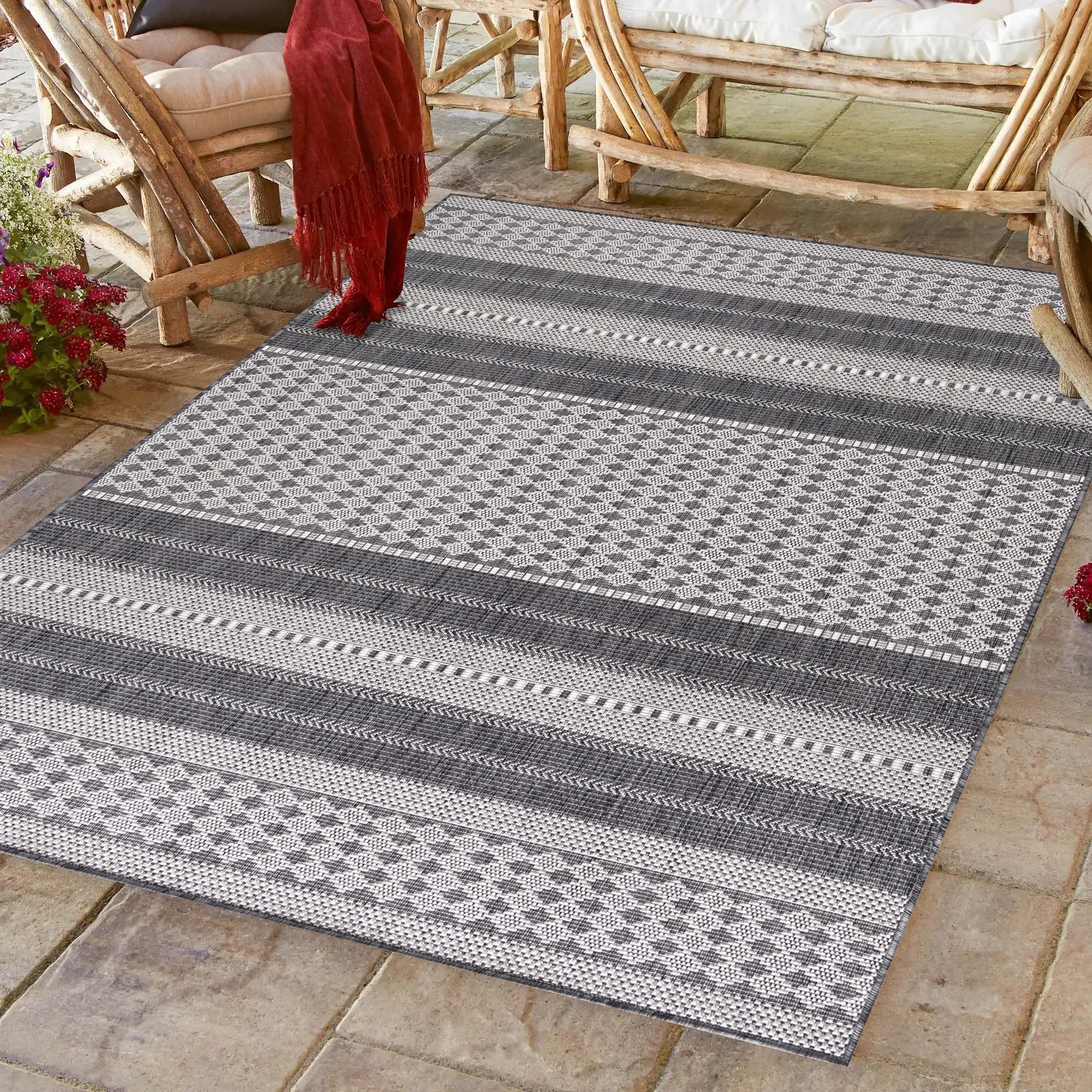 Image of Ayyildiz Teppiche Outdoorteppich "SUNNY 4418" rechteckig 5 mm Höhe Läufer / Pflegeleicht / Strapazierfähig / In- und Outdoor geeignet