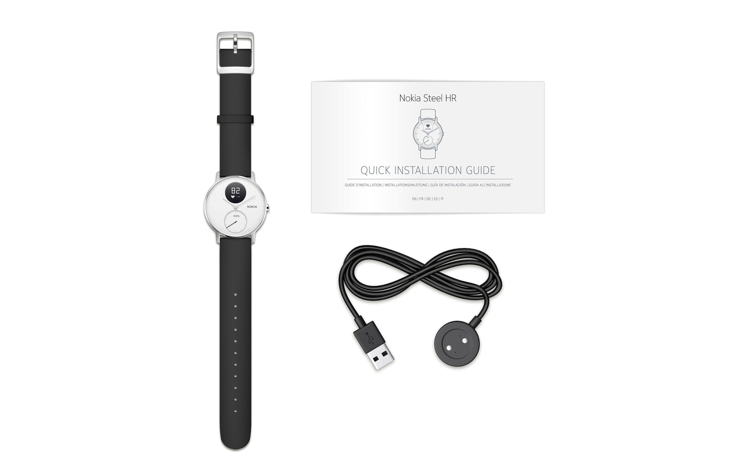 Withings Fitnessuhr »/ NOKIA Aktivitätssensor Steel HR 36 weiss«