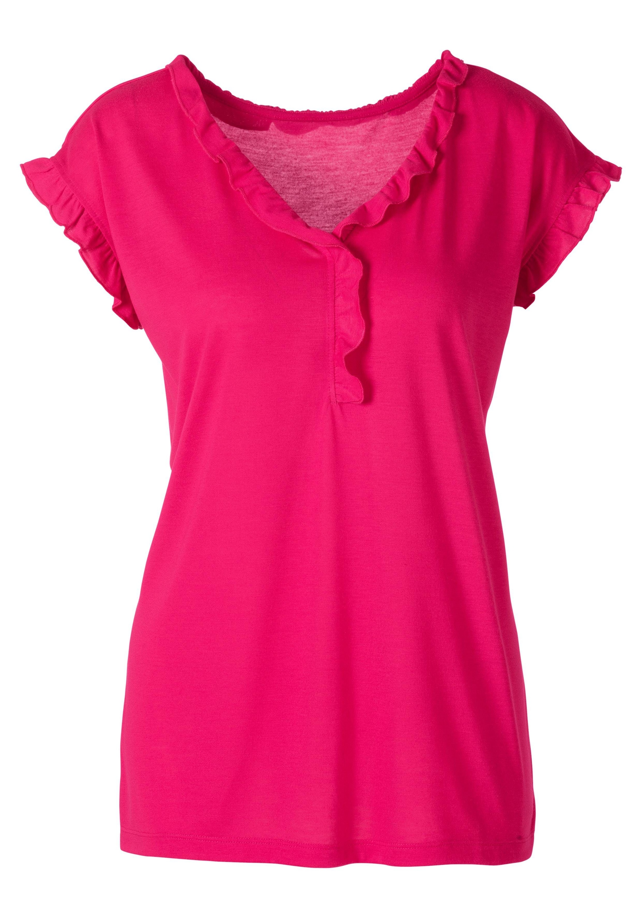 Image of Beachtime T-Shirt, (2er-Pack), mit femininer Rüschenkante bei Ackermann Versand Schweiz